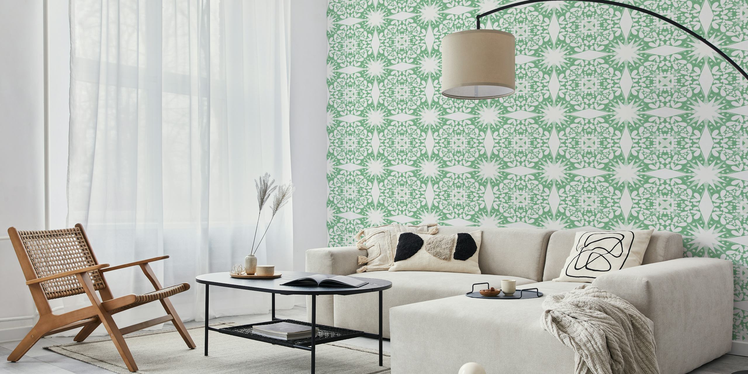 Modern nature starry tile G ταπετσαρία σε ένα δωμάτιο