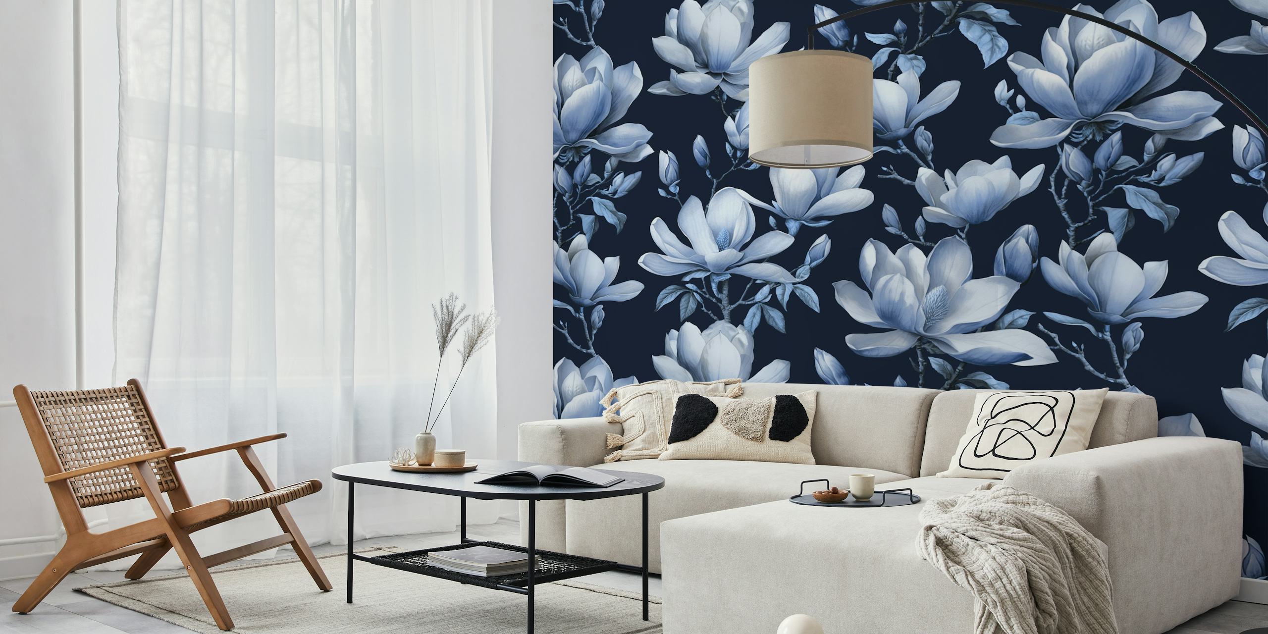 Magnolia Spring Romance Blue behangontwerp