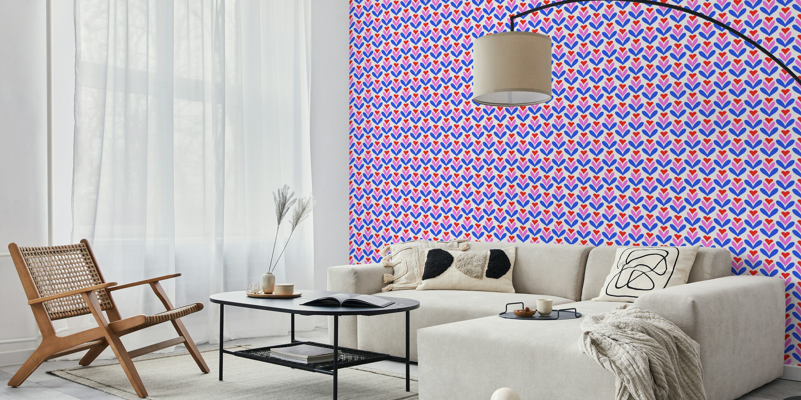 Papier peint Flourishing Hearts dans une pièce