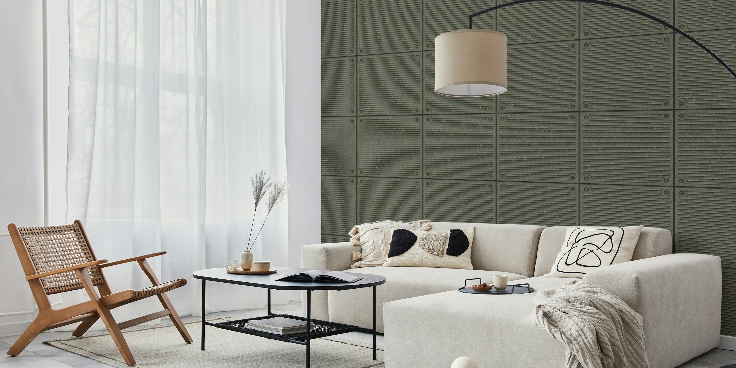 Design della carta da parati Urban Grit Fusion Floor Metal Plate