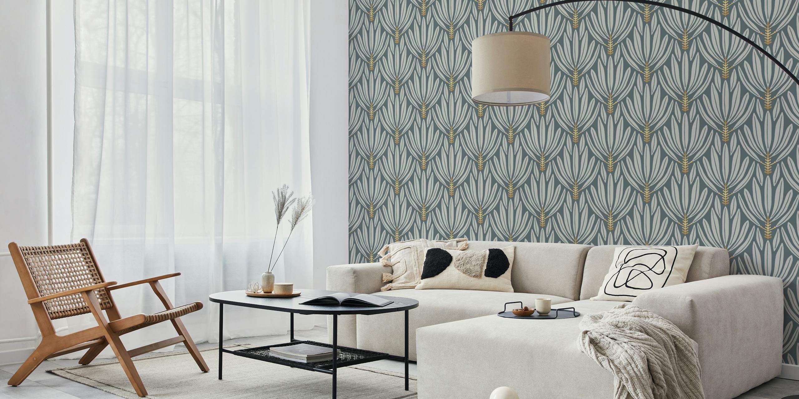 Cleopatra gray wallpaper in modern room