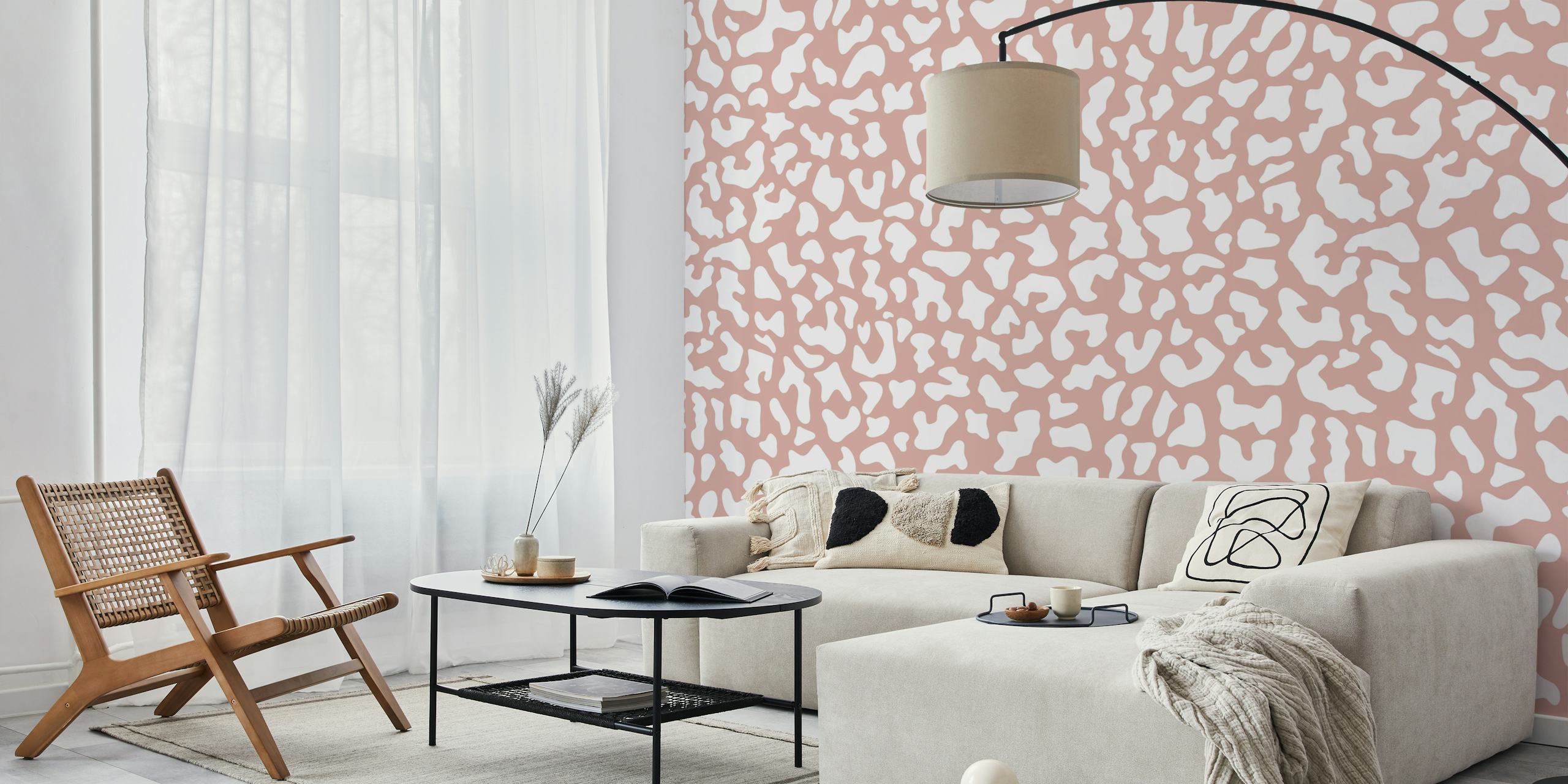 Pastel pink leopard print wallpaper example