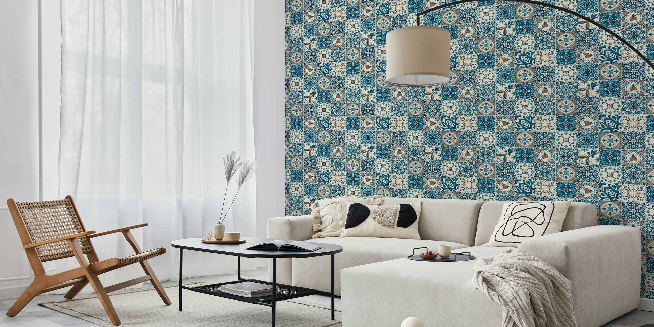 Italian tiles tapeta w ustawieniu pokoju