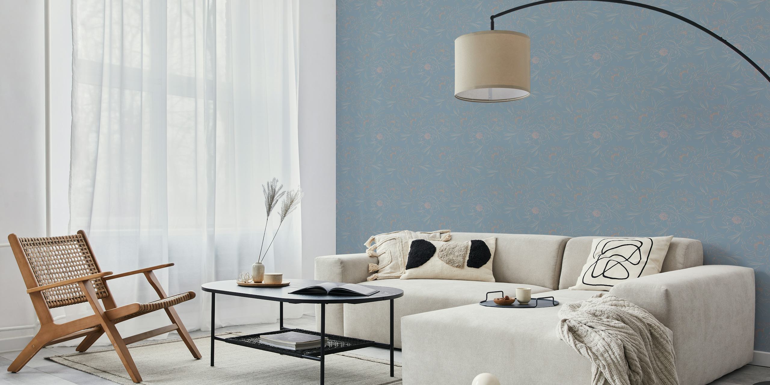 Dahlia Petal Paradise wallpaper in a room