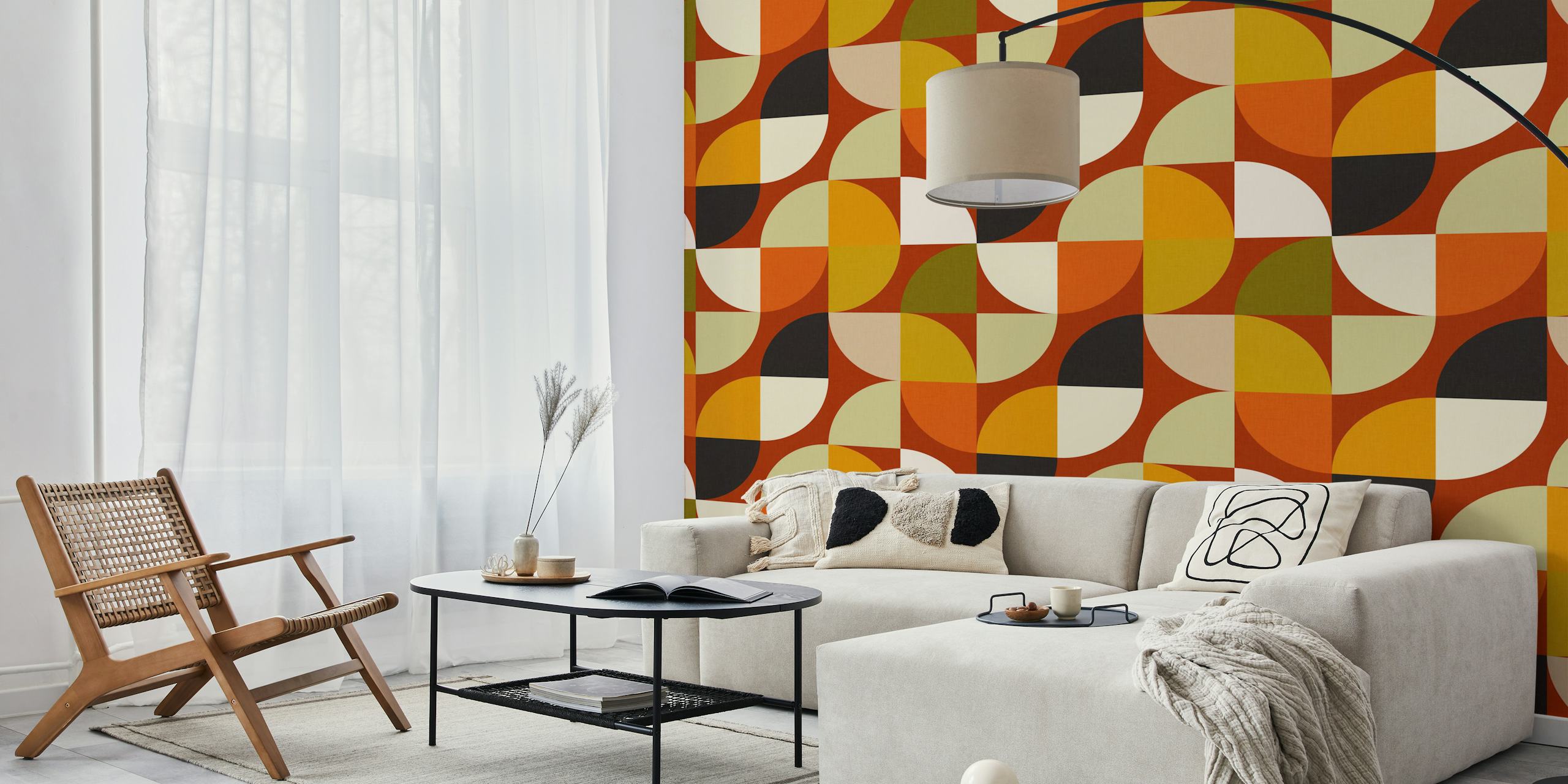 Ταπετσαρία Geometric pattern σε ένα σύγχρονο δωμάτιο