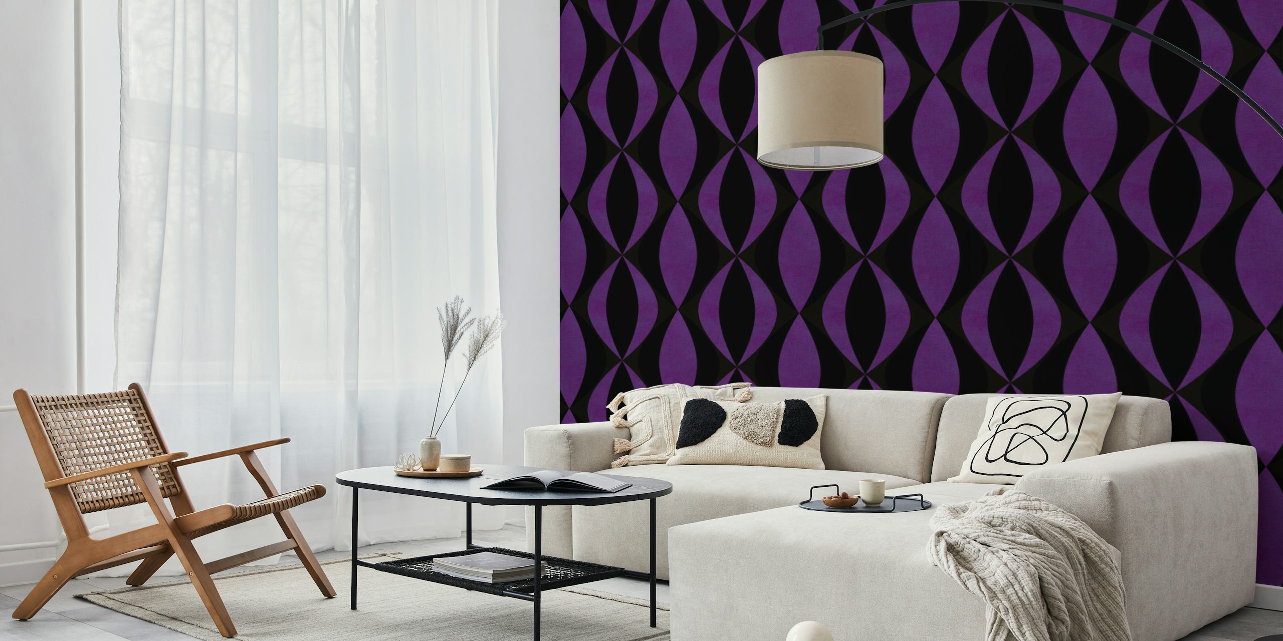 Décoration murale lilas ornement Art déco chez Happywall
