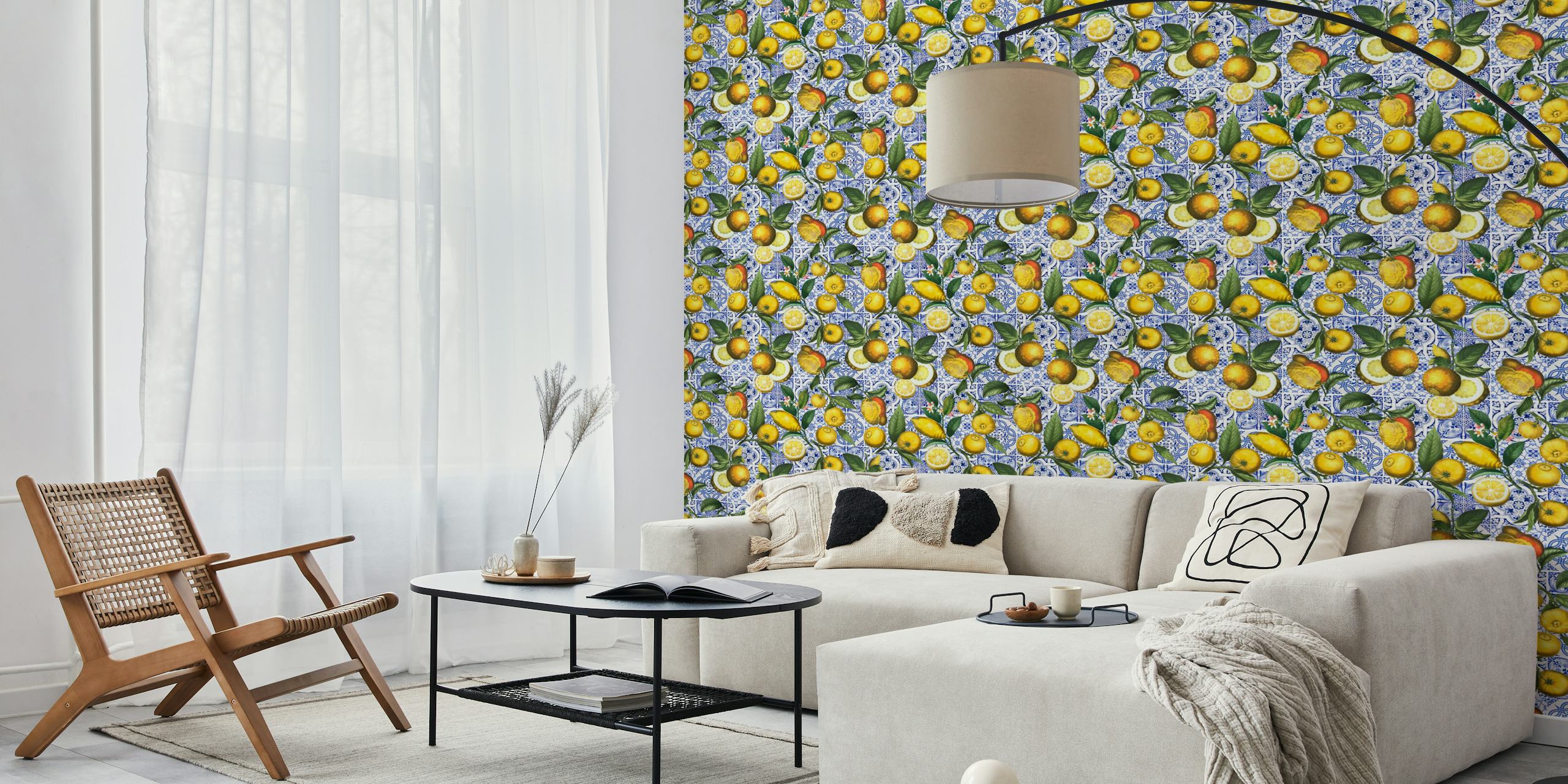 Lemon Fruits And Tiles tapet i ett rum