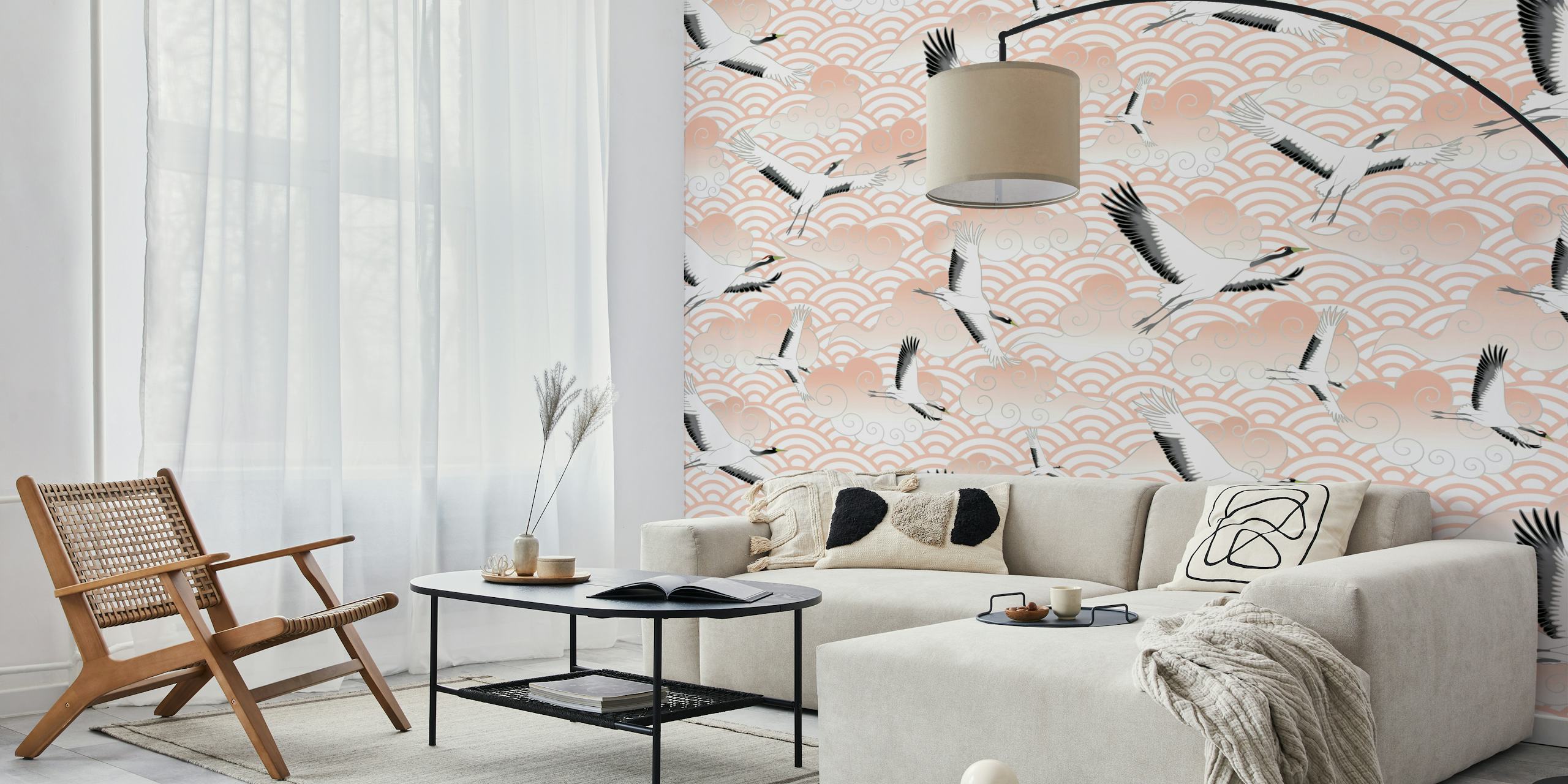 Flying Cranes on a Cloudy Sky 6 u stylish sobi