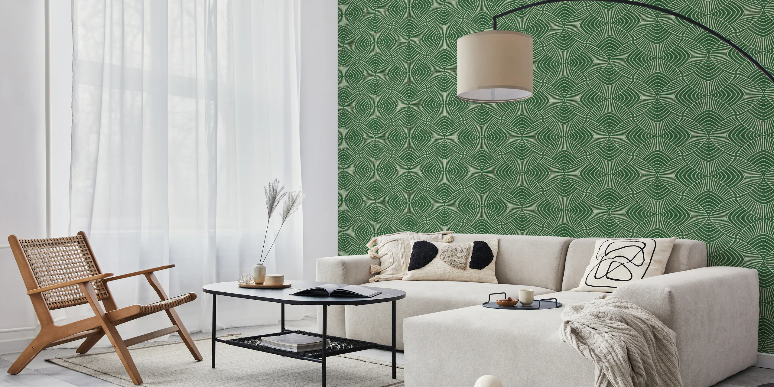 Green Geometric Wallpaper Design