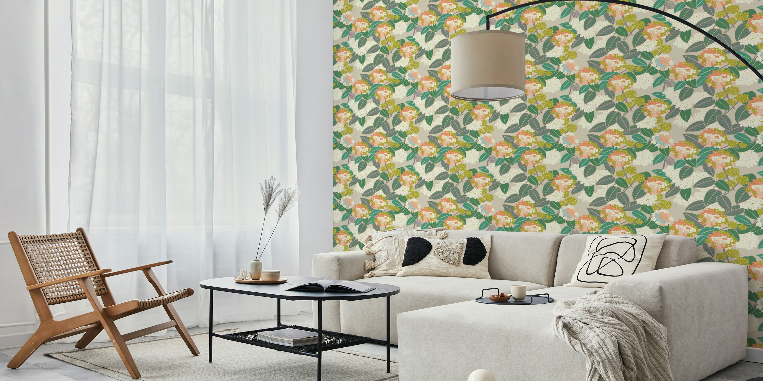 Lovely Latana blomster tapet i et rom