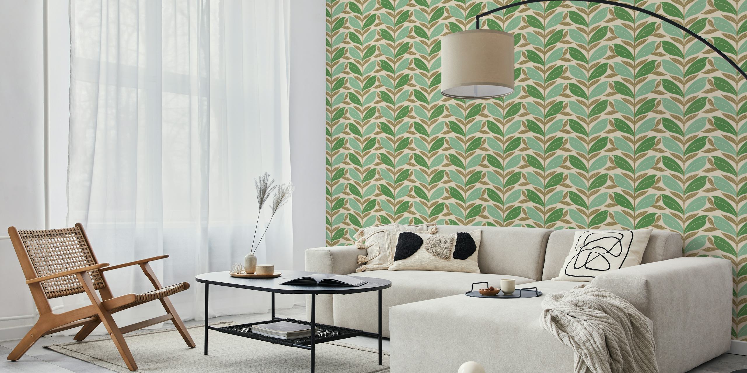 Hidden Botanical birds behang in een kamer