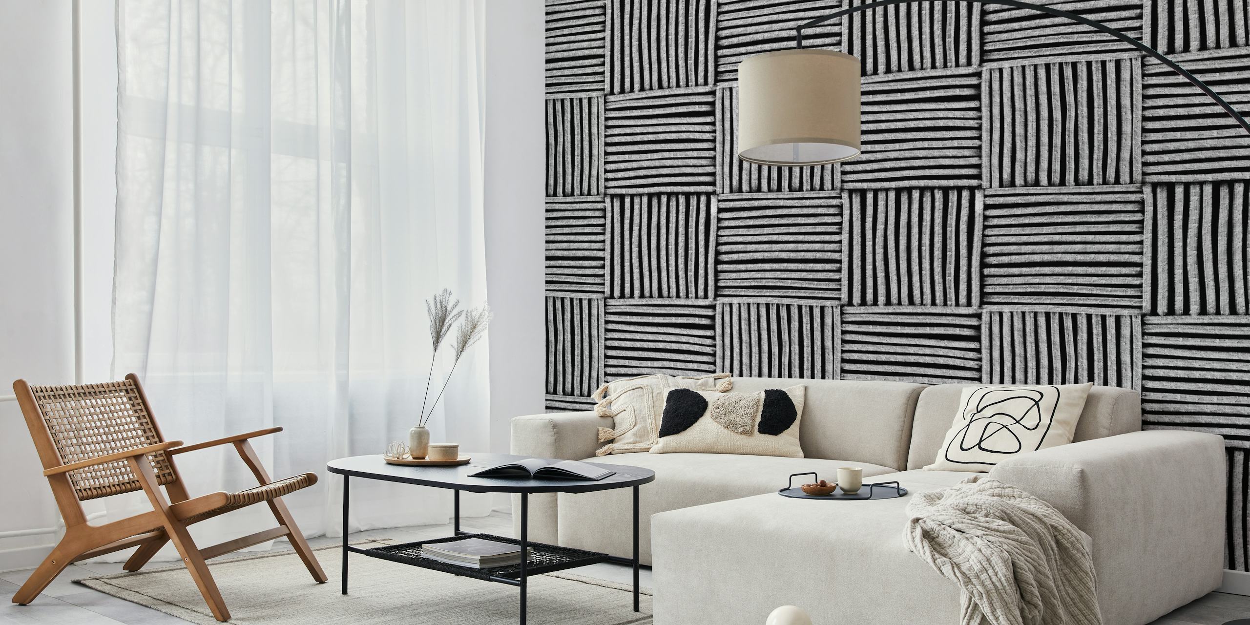 Boho Modern Handmade Stripes tapet i indretning