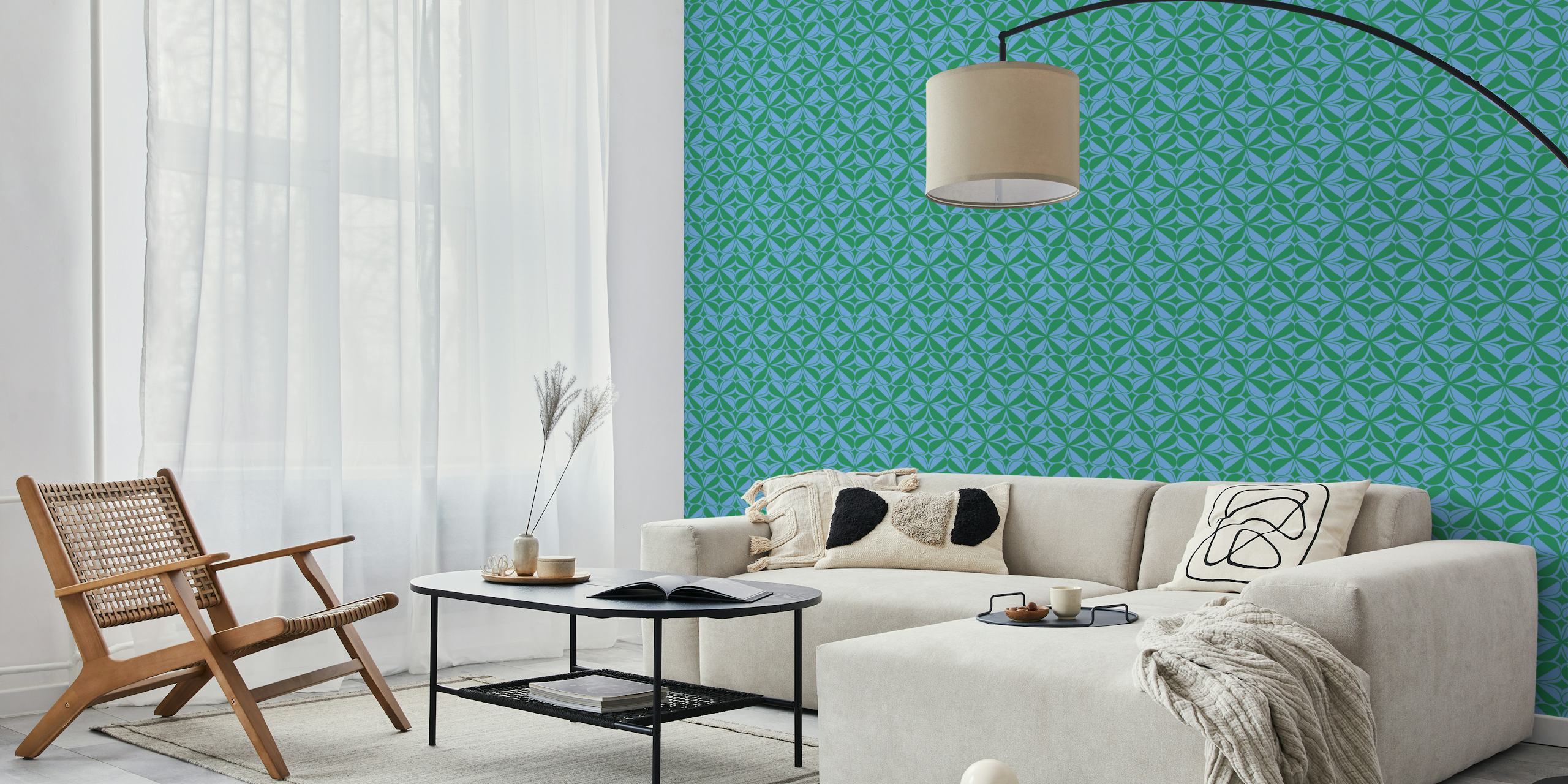 Papel pintado Mosaic Flower en una habitación