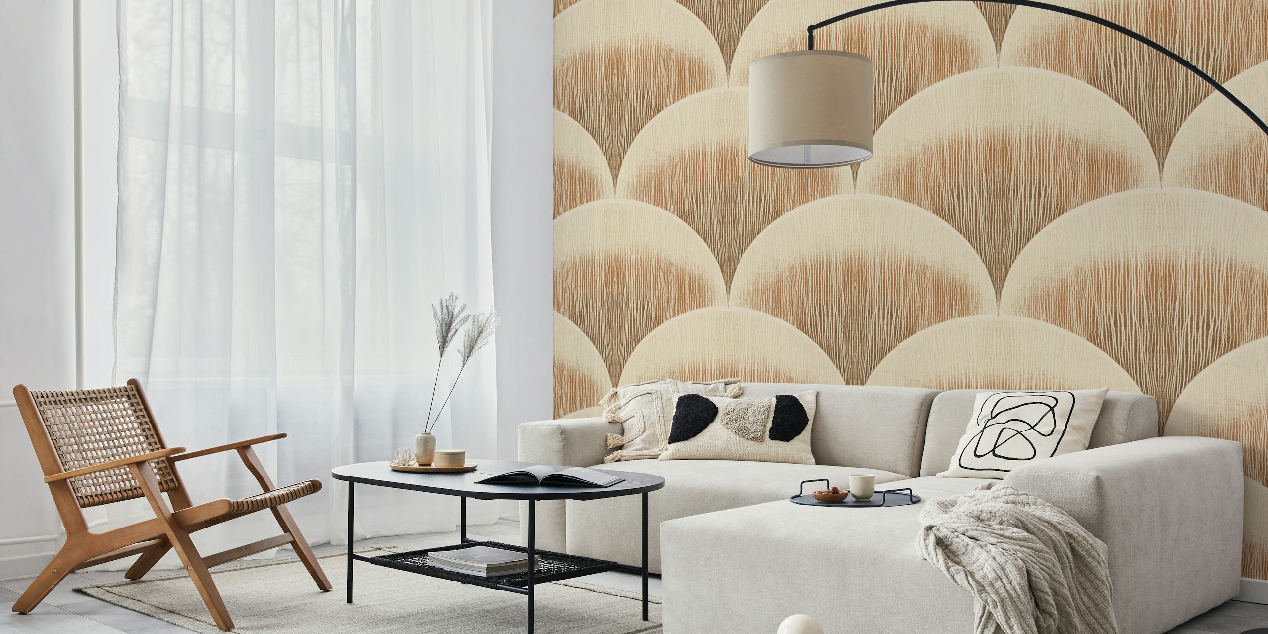 Warm Art Deco Texture tapetti huoneessa