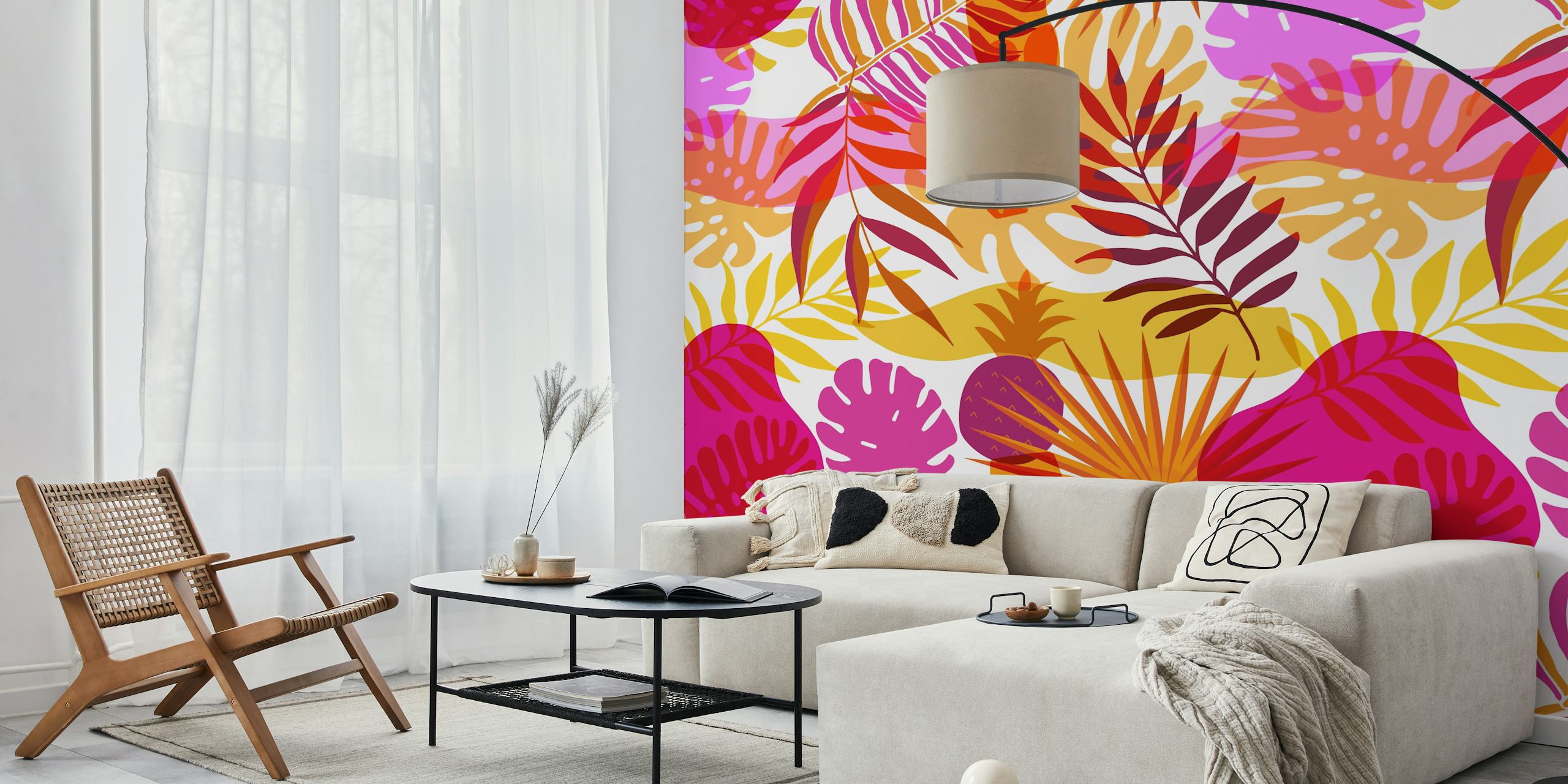 Multicolor Tropical Foliage tapet i et rom