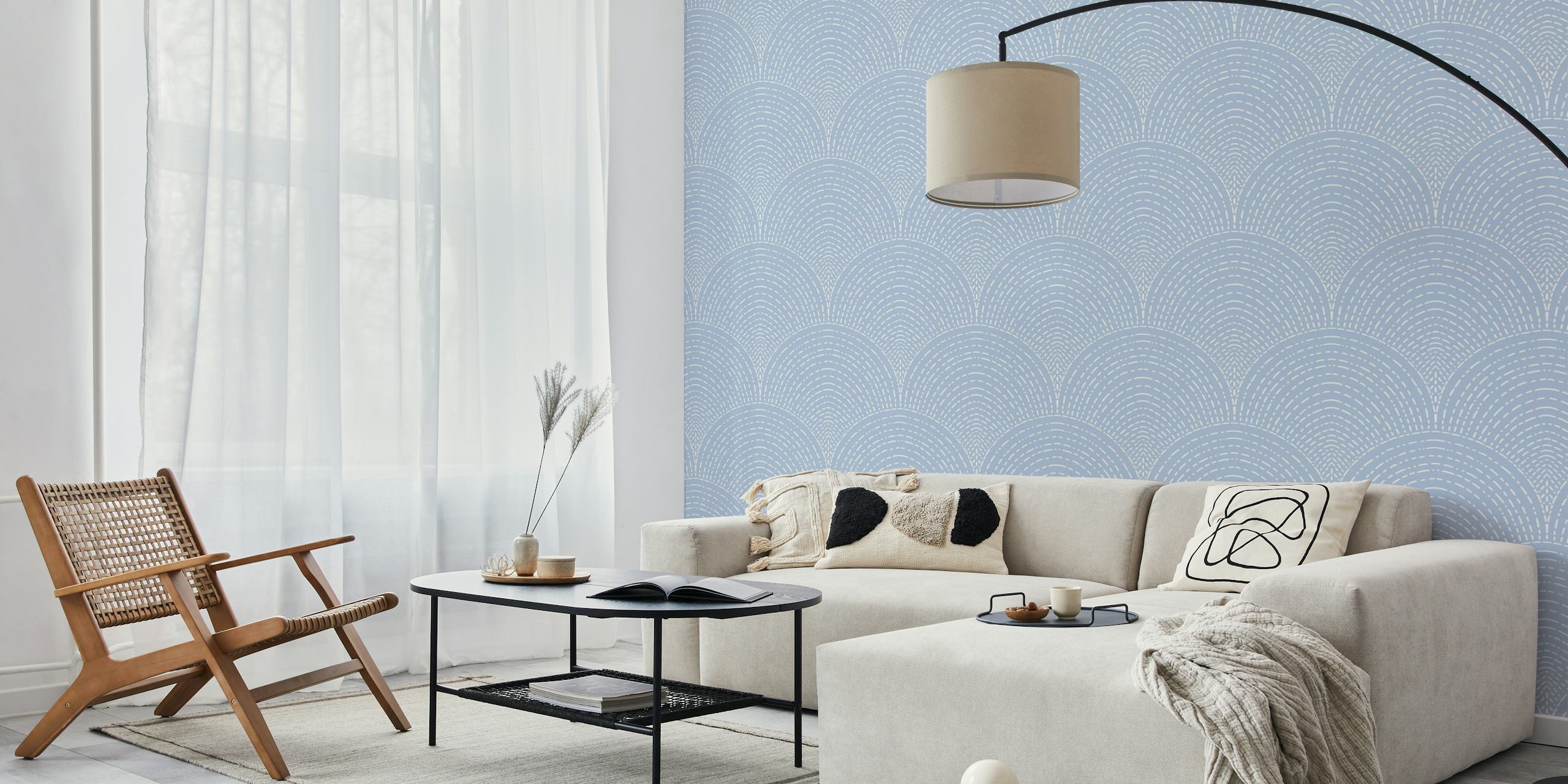 Subtle arches wallpaper in a room