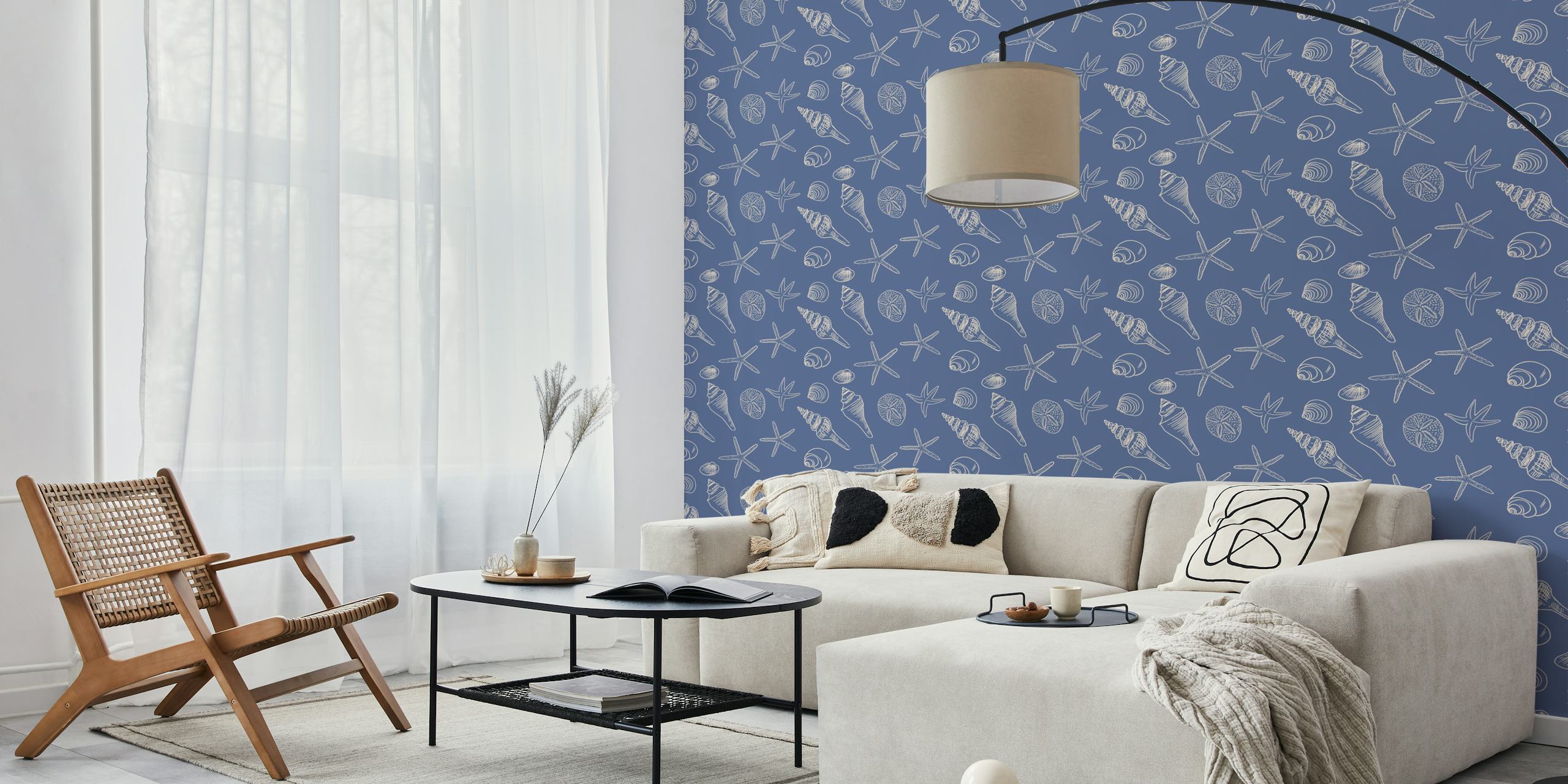 Papel de parede Seashells ocean em um quarto
