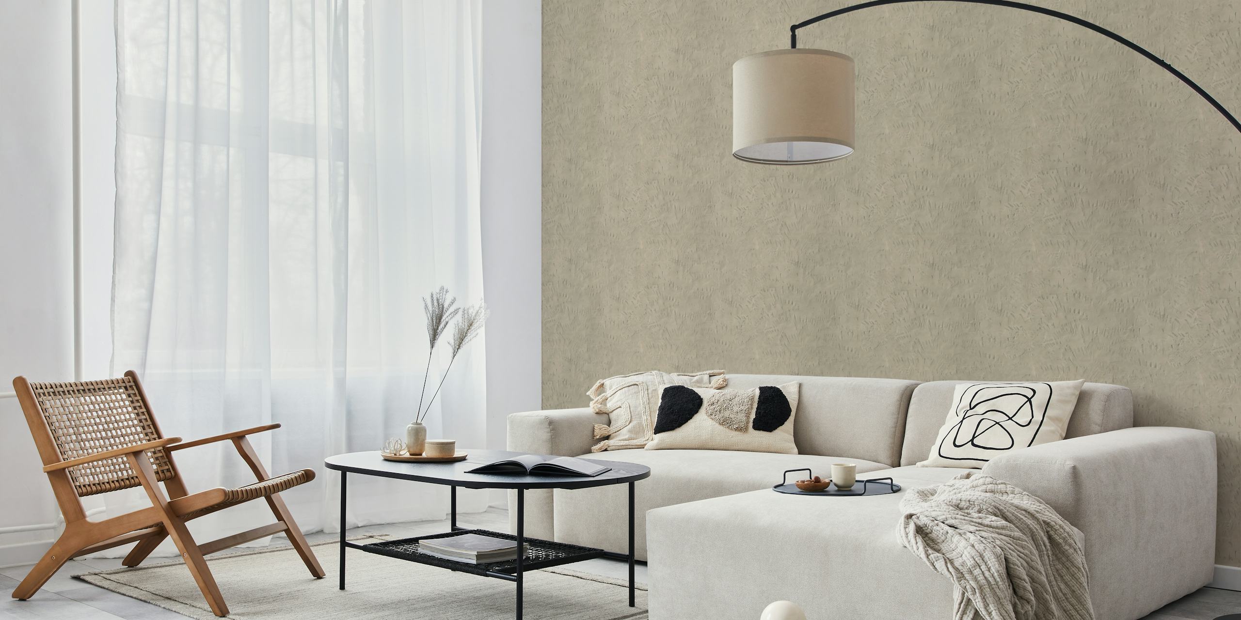 Textured warm grey cement wallpaper with subtle patterns