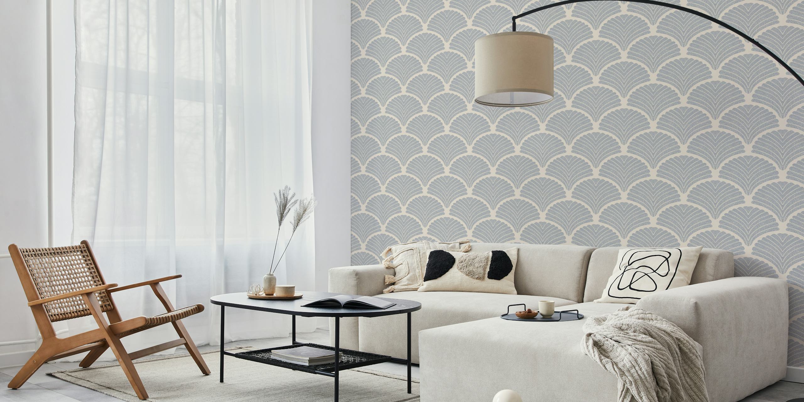 Coastal Seashells in Neutral Grey i ett rum