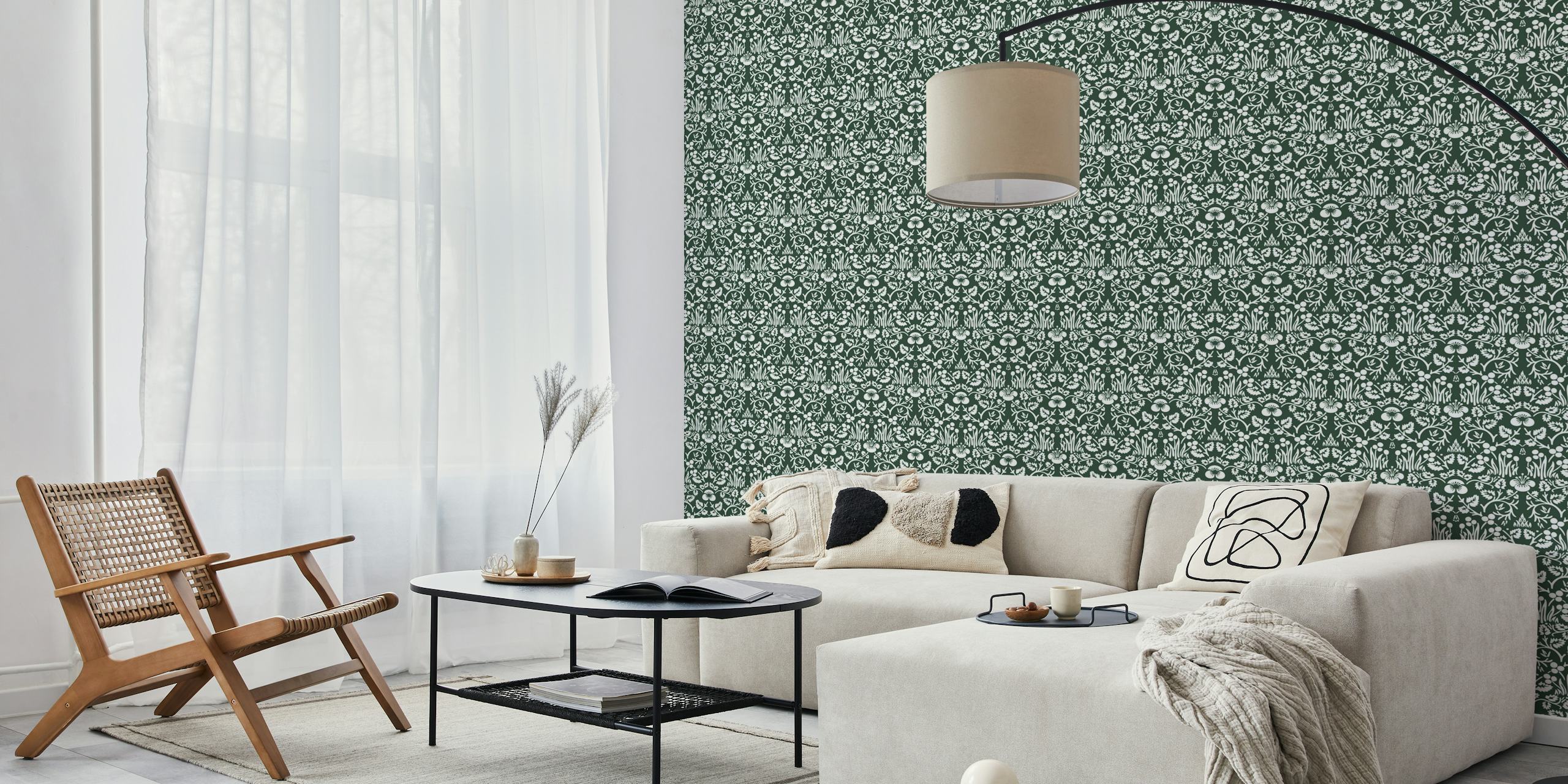 Papel de parede Victorian Eyebright pattern 14 em um quarto