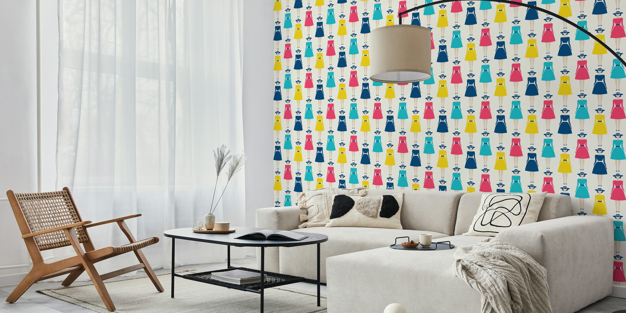 Chic retro fashion wallpaper design