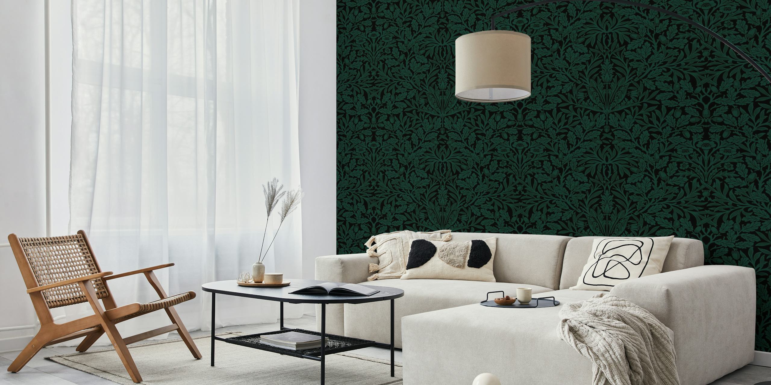 Victorian Acorn pattern tapetti huoneessa
