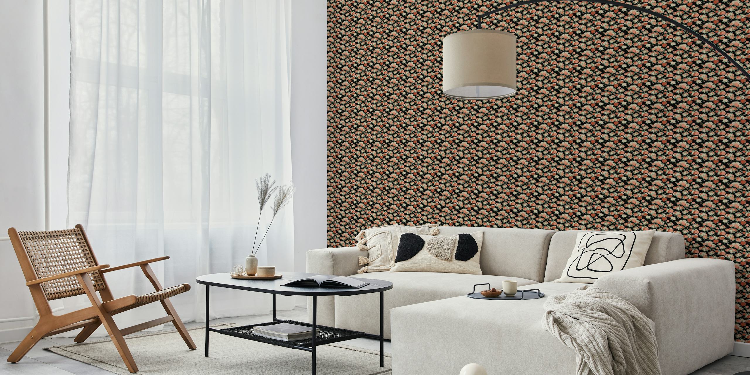 Japanese Butterfly and Chrysanthemum tapetdesign