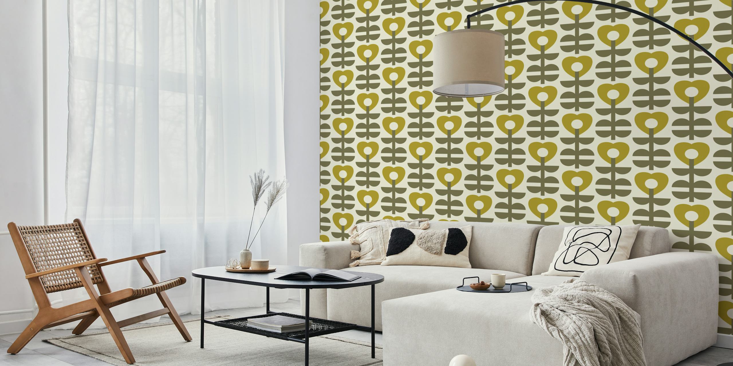 Nordic Scandi geometric heart tapetdesign