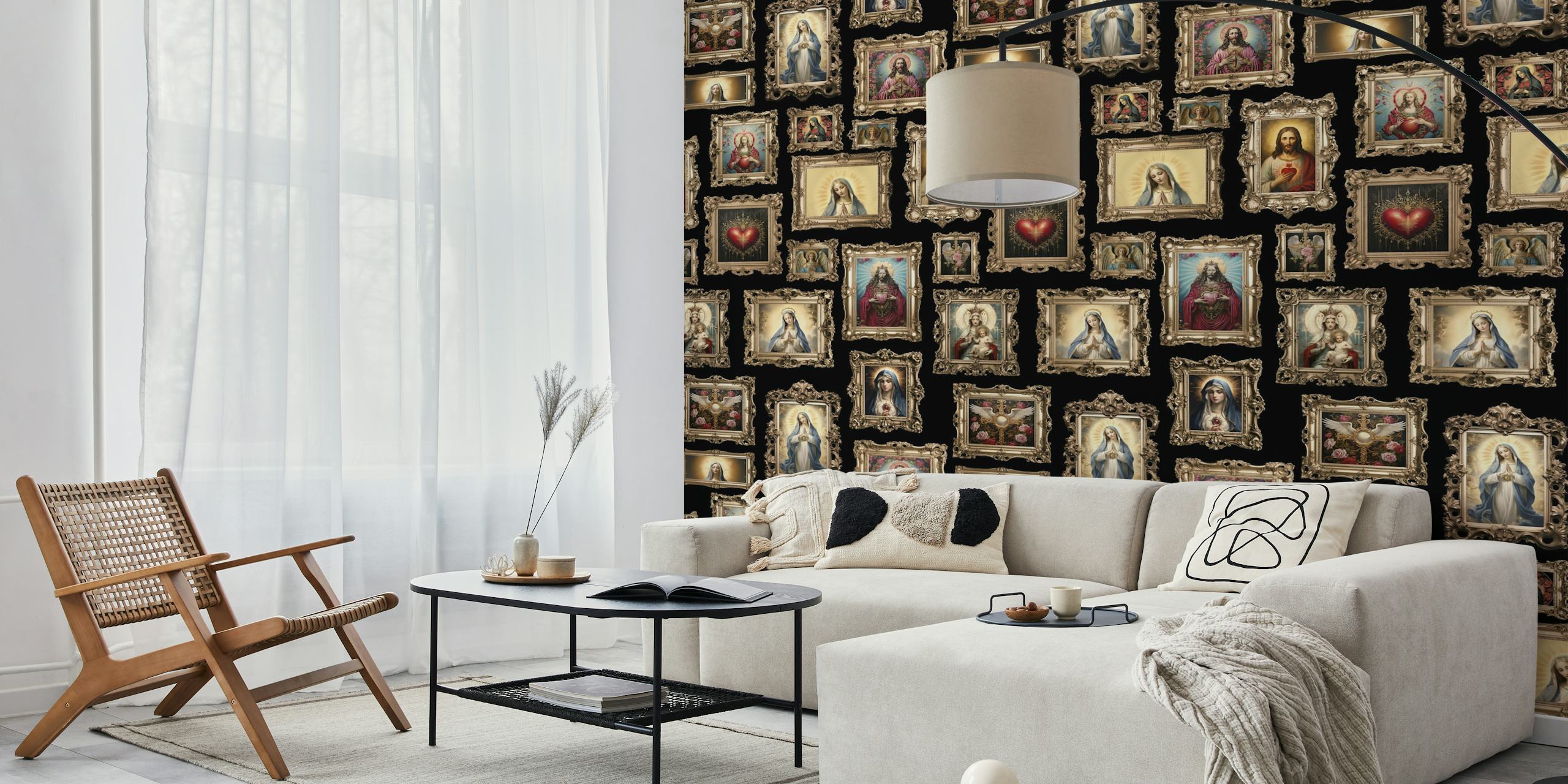 Heavenly Baroque Iconic Holy Frames papel de parede no quarto
