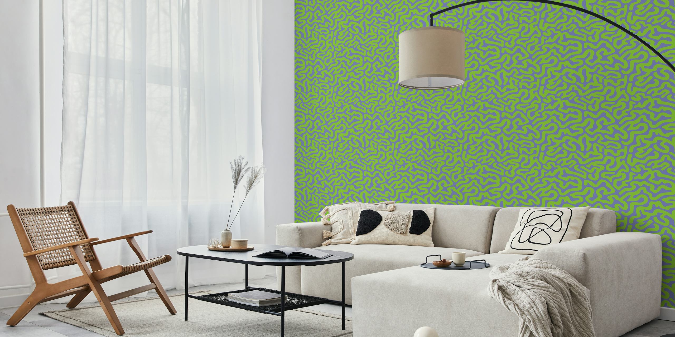 Brainy Abstract Coral Reef Coastal Lime tapet
