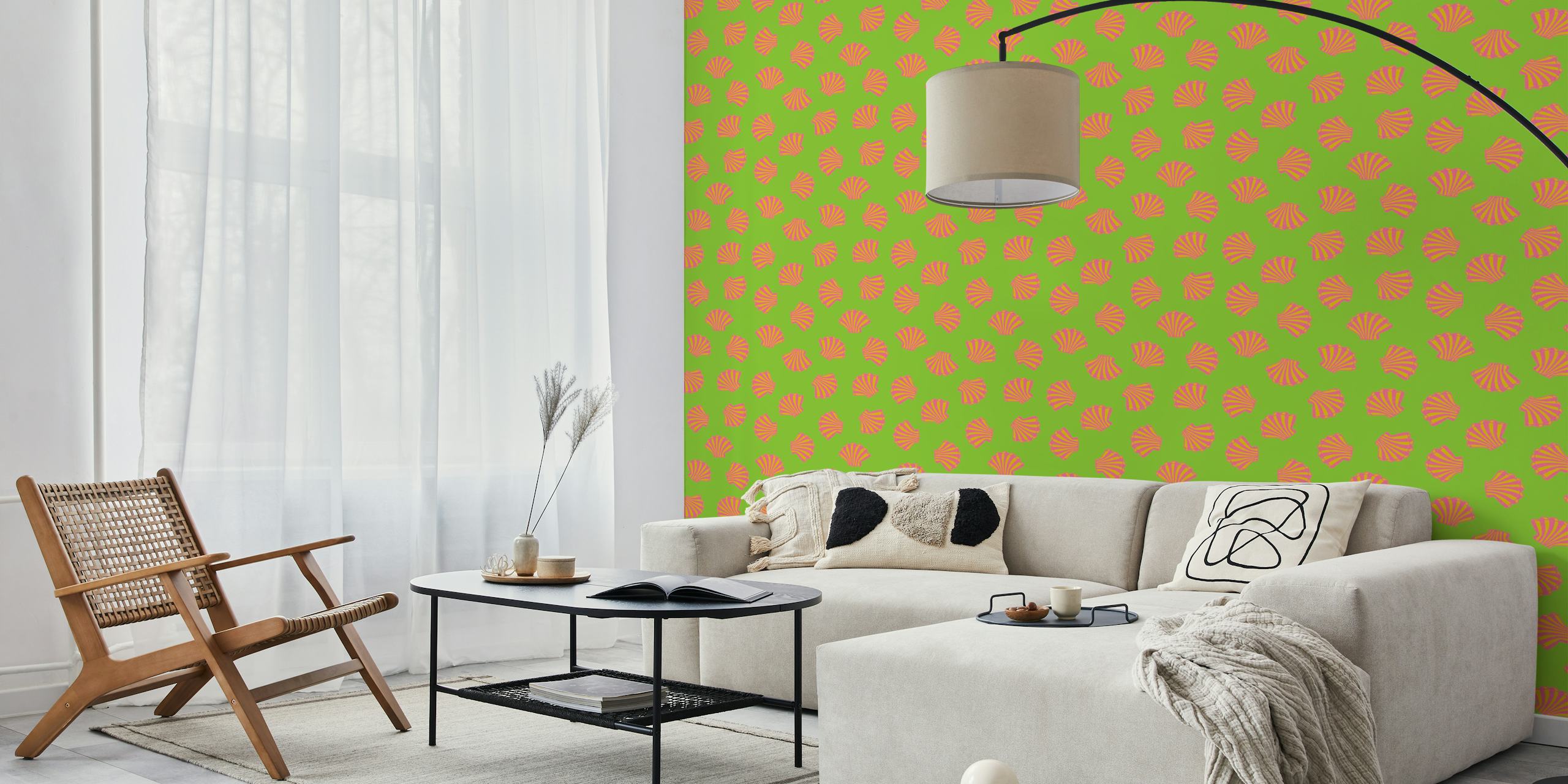 Seashells Coast wallpaper in a bright room