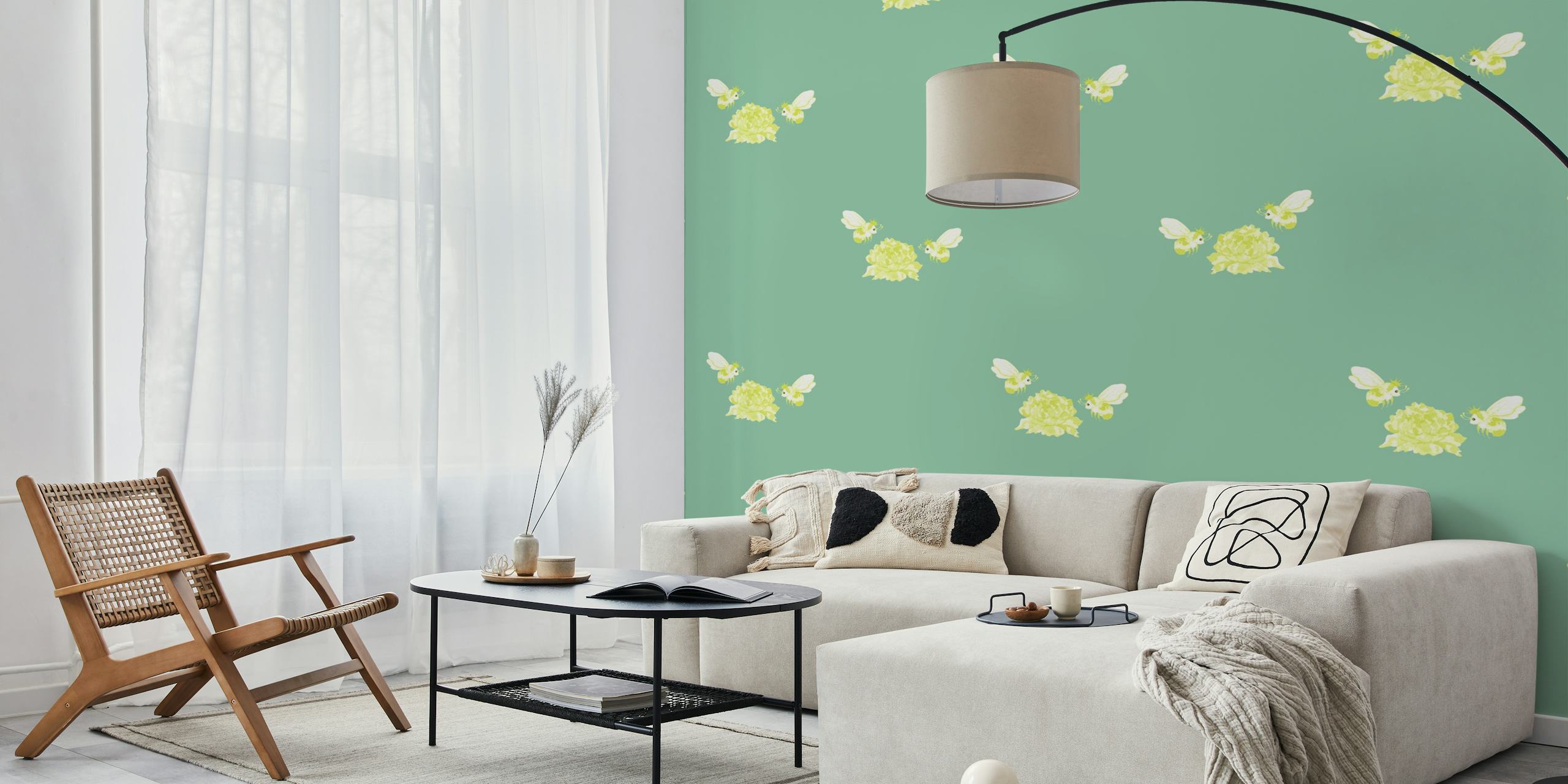 Kuchika Rahasya Flower And Bee 7 wallpaper in room