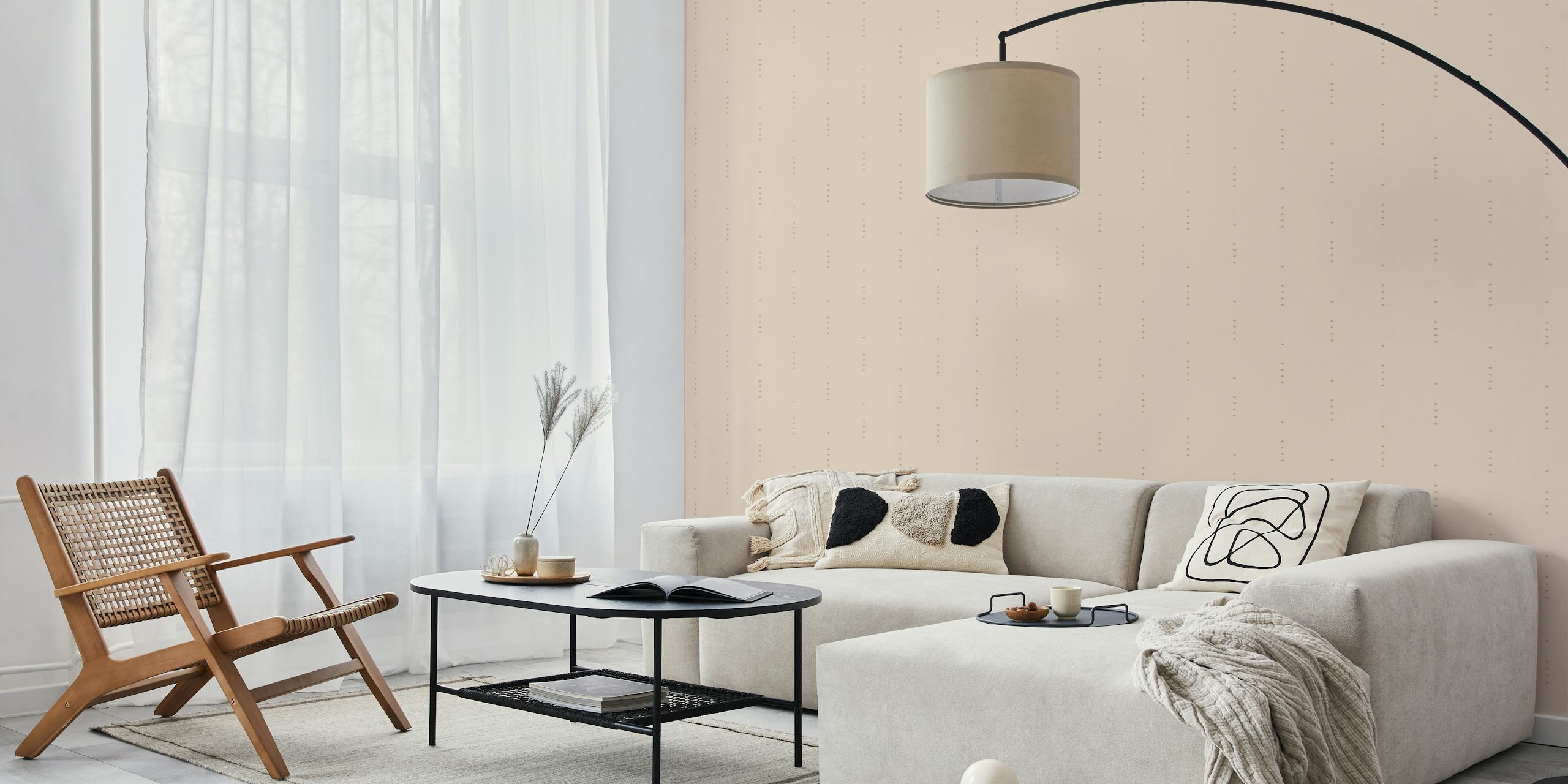 Minimalist abstract geometric pattern in soft pink tones wallpaper