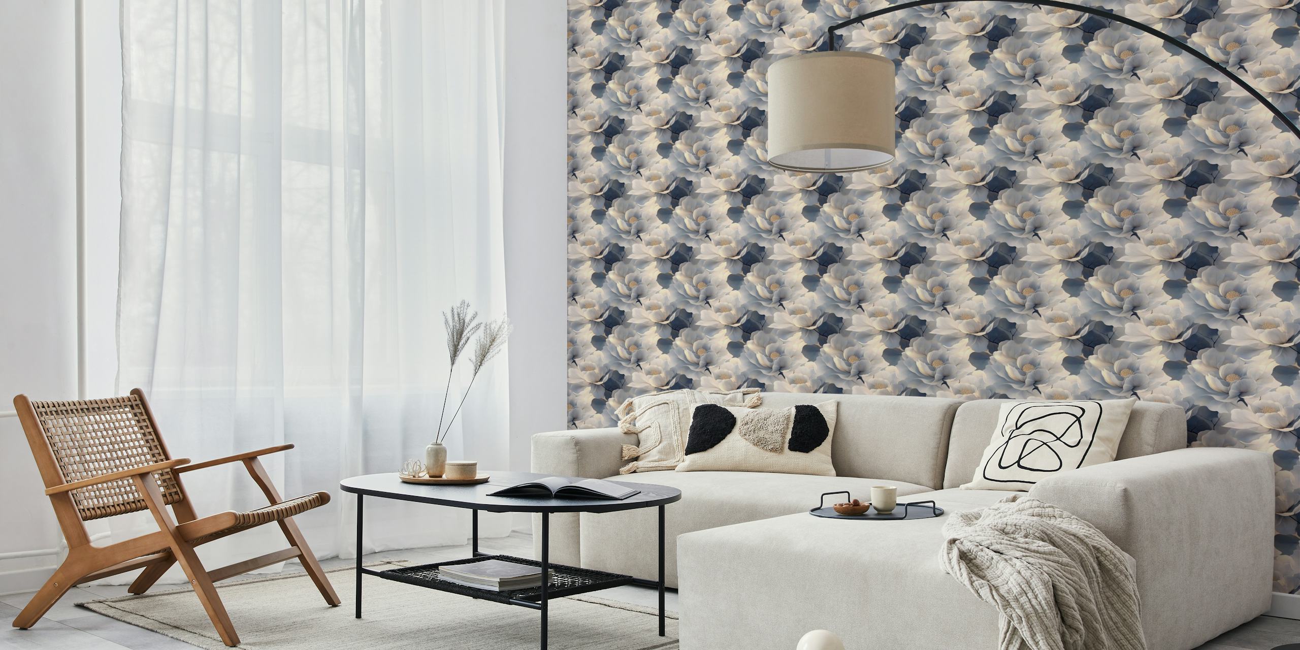 Ταπετσαρία Serene Floral Elegance σε ένα δωμάτιο