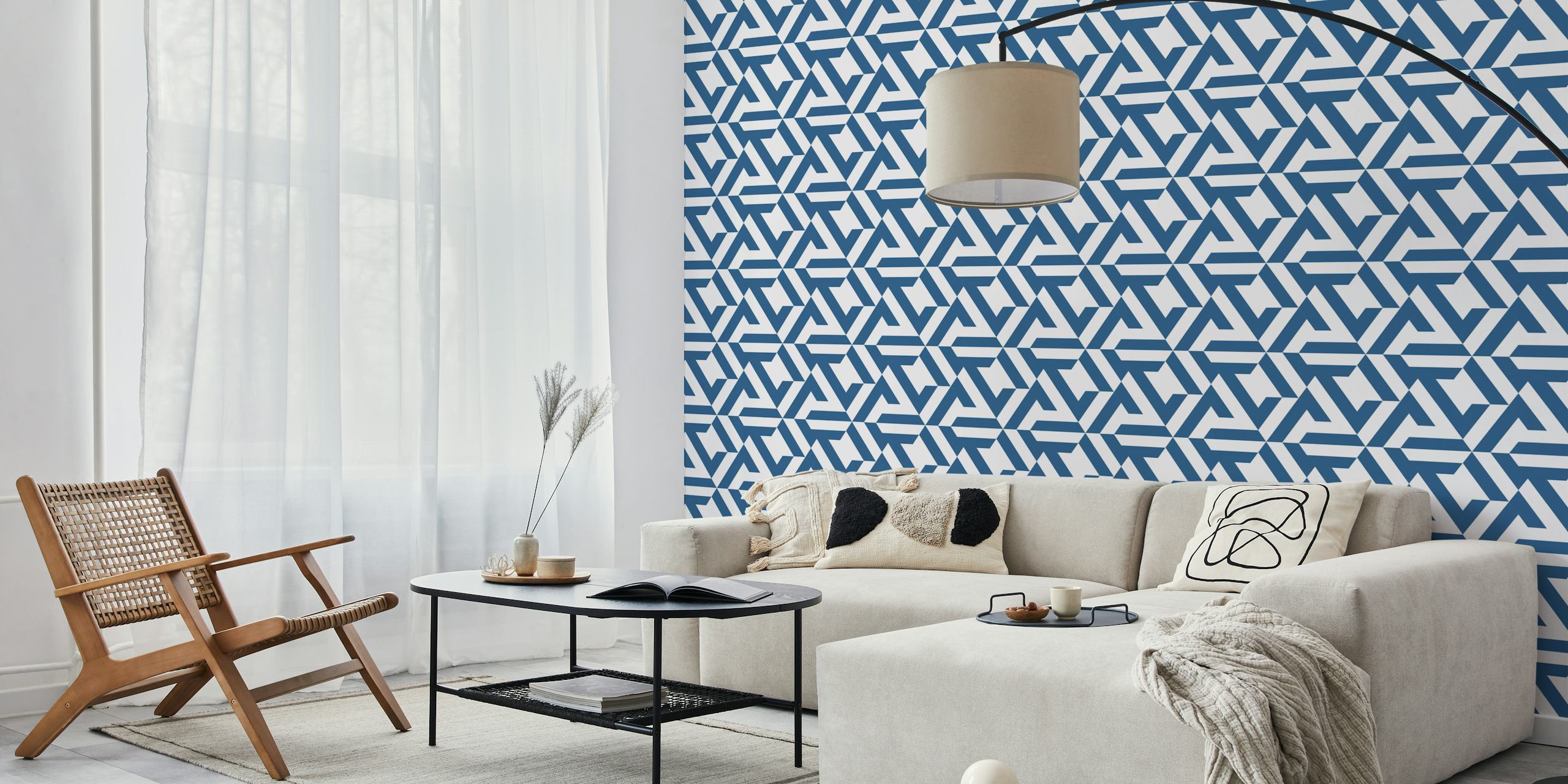 Navy blue hexagon tile wallpaper u sobi