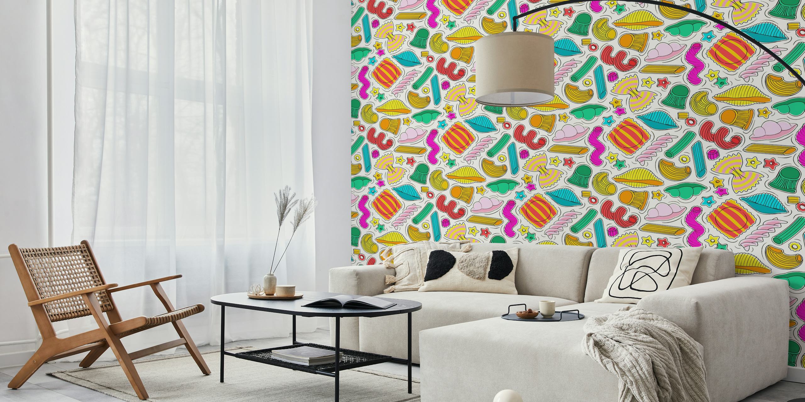 A Pasta Party tapetdesign i et rom