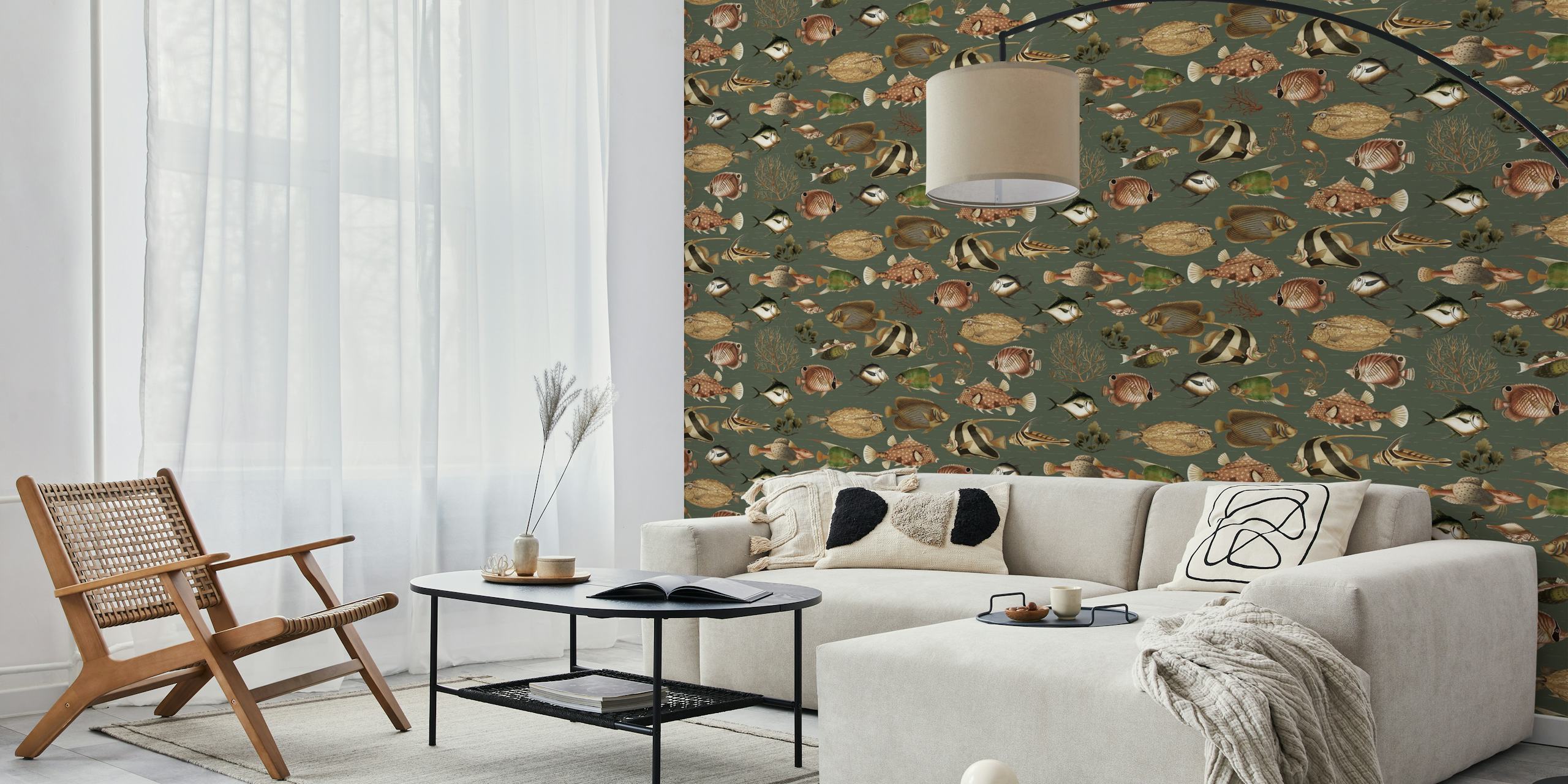 Tropical Oceania Fish Haven wallpaper design