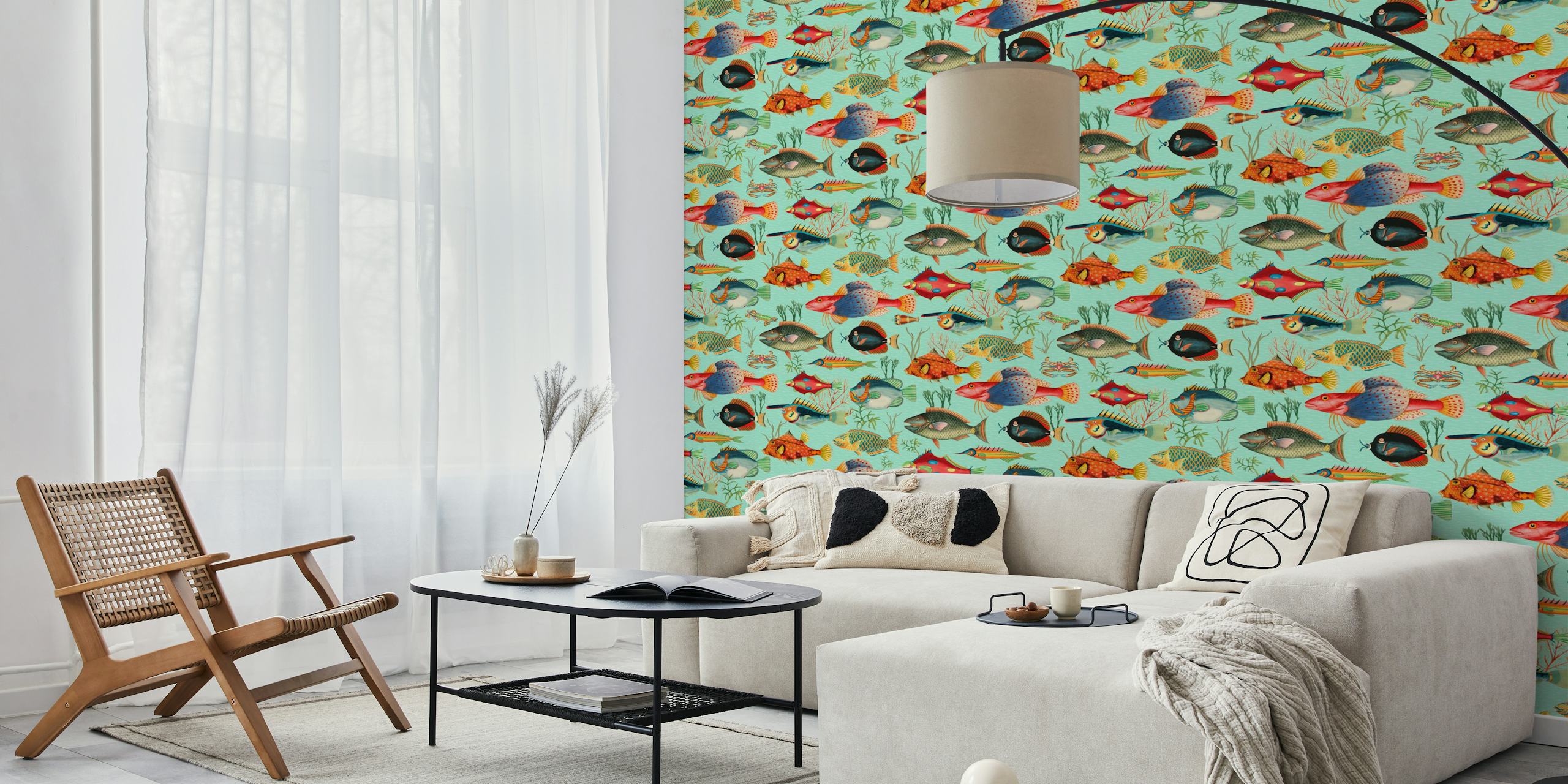 Papel de parede Aquatic Oceania Dreams em um quarto