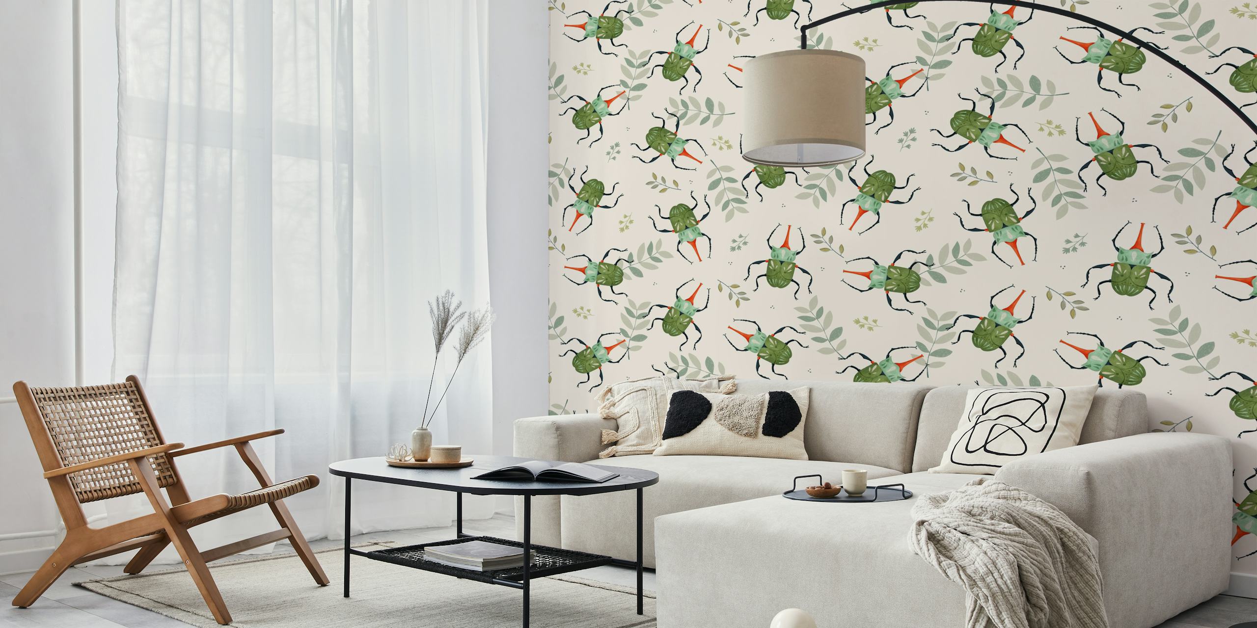 Beetle Dance Nature Decor carta da parati in una stanza
