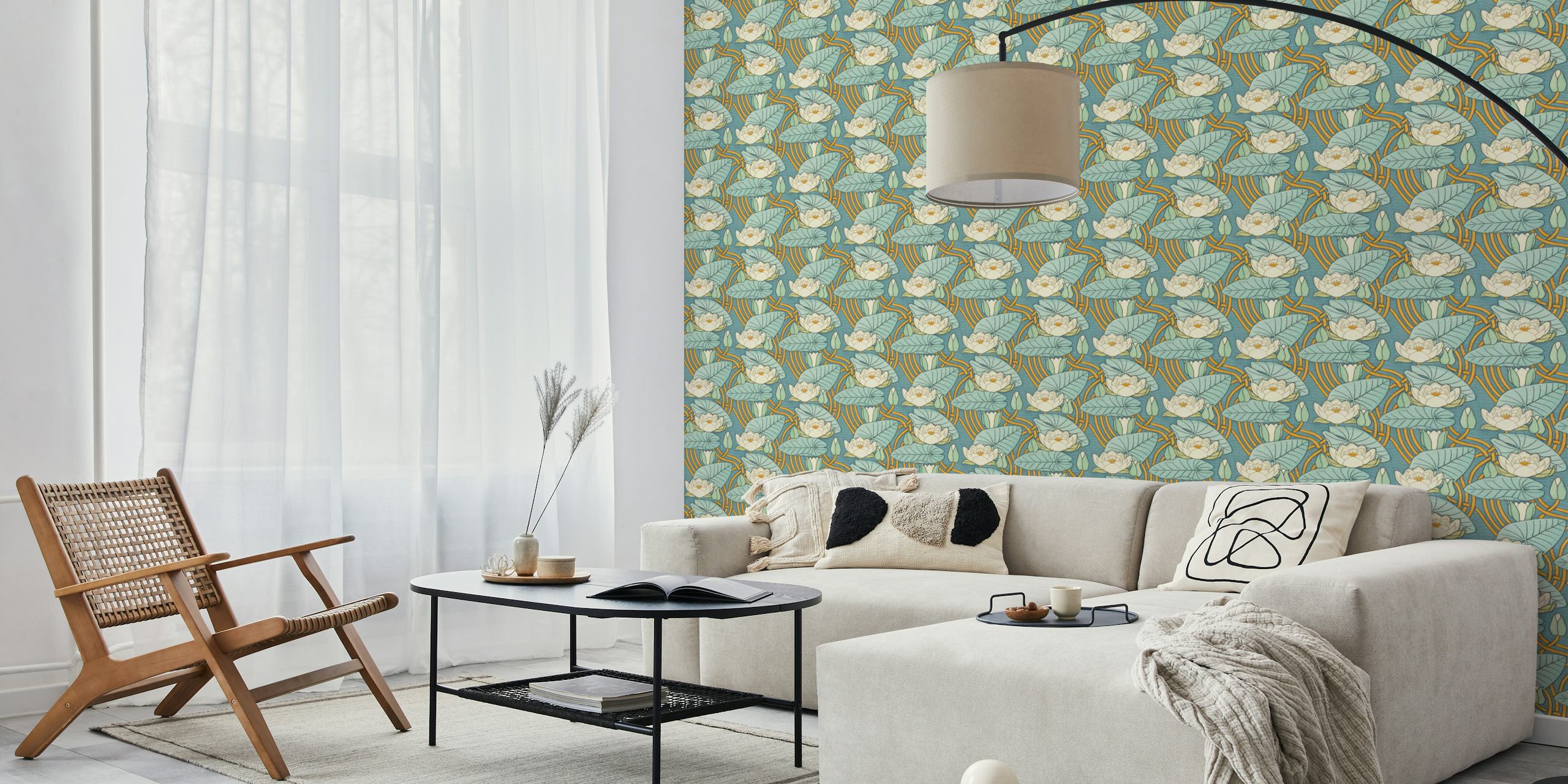 Maurice Pillard Verneuil Water Lily wallpaper in room