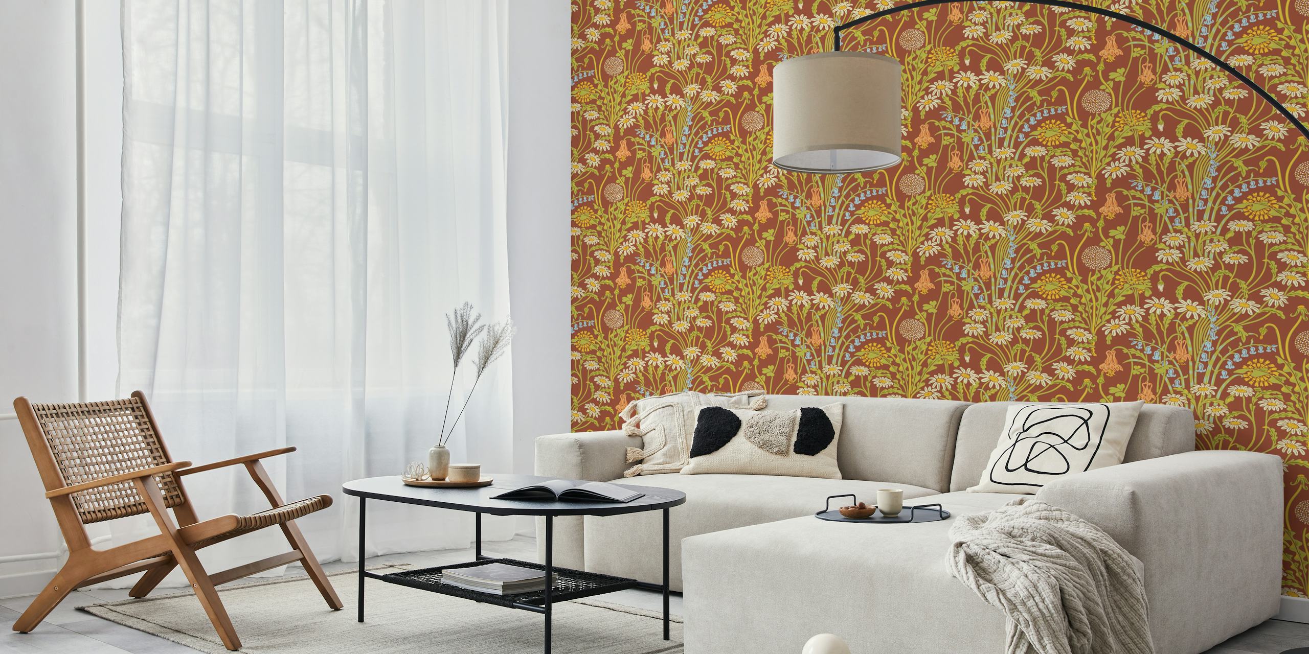 Victorian floral wallpaper dans une pièce