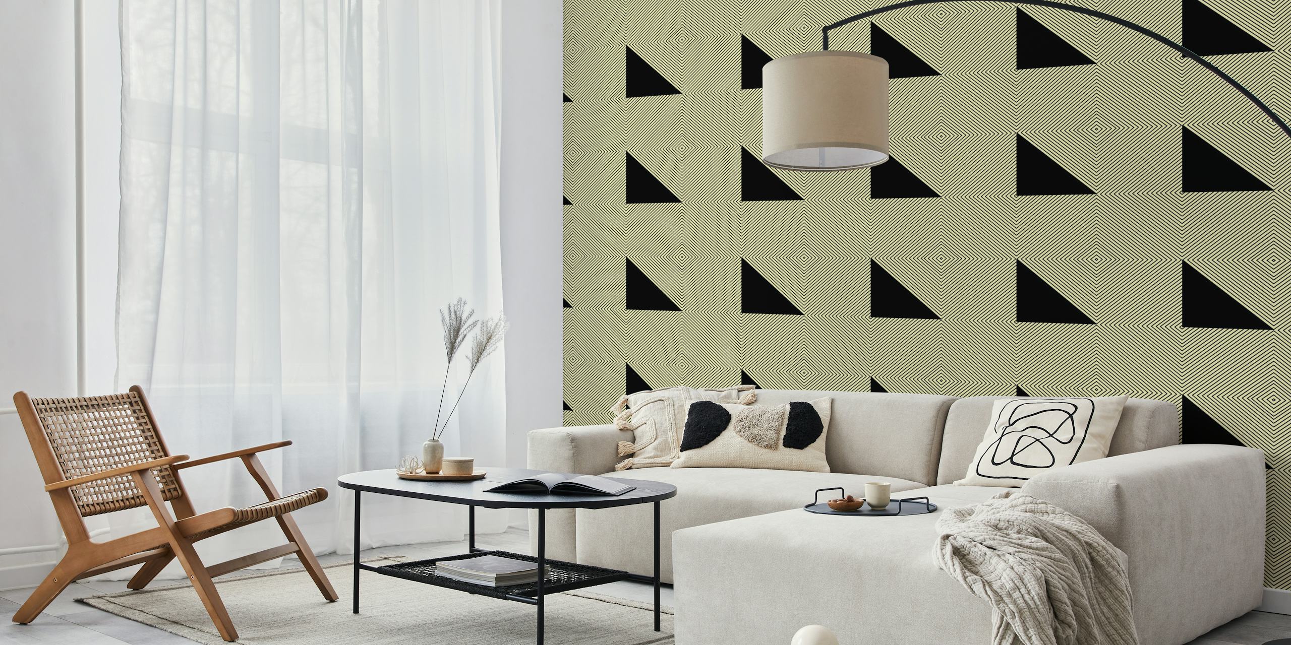 Black and white geometric diagonal lines wallpaper