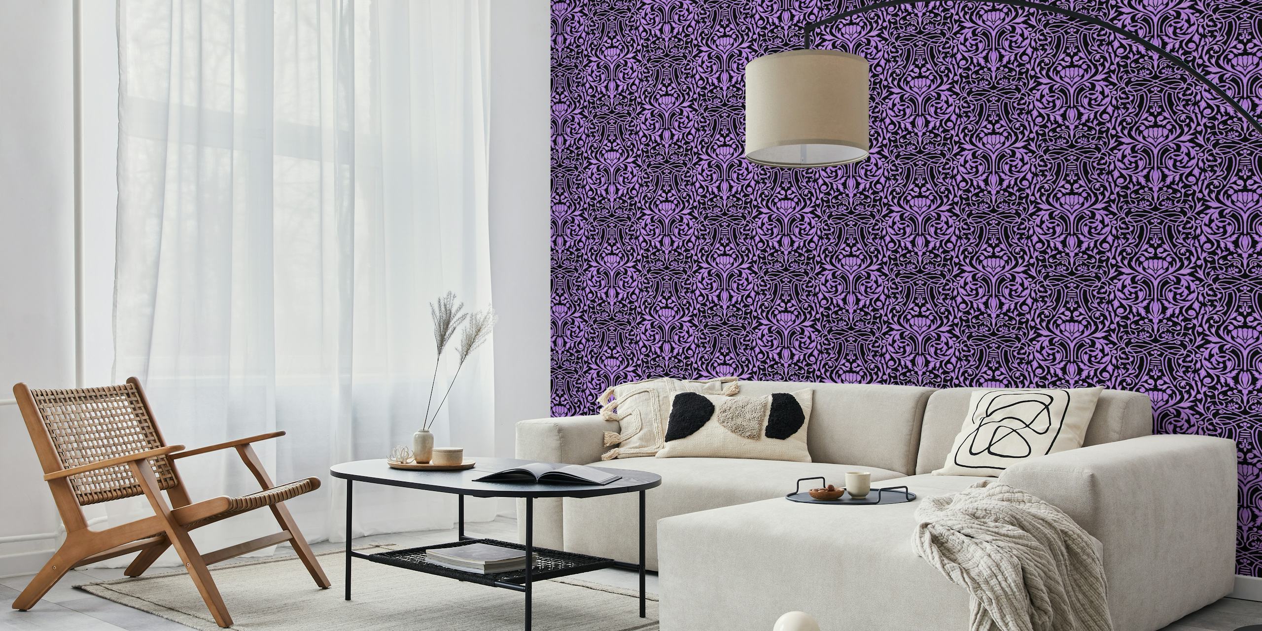 Aurelia dark wallpaper design in a room.