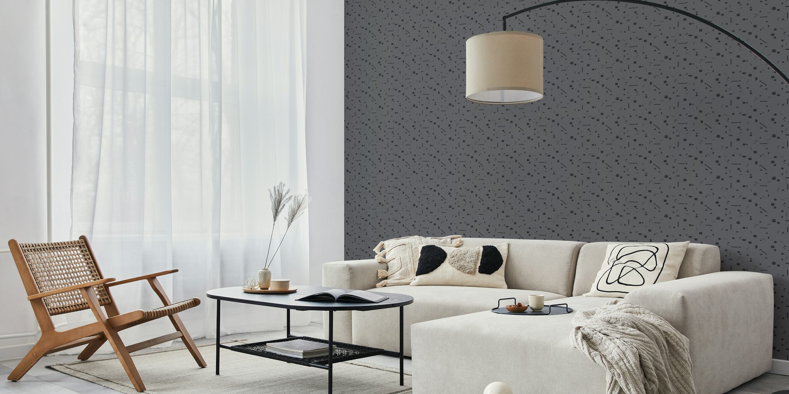 Tapeta Modern Geo Abstract Grey u sobi