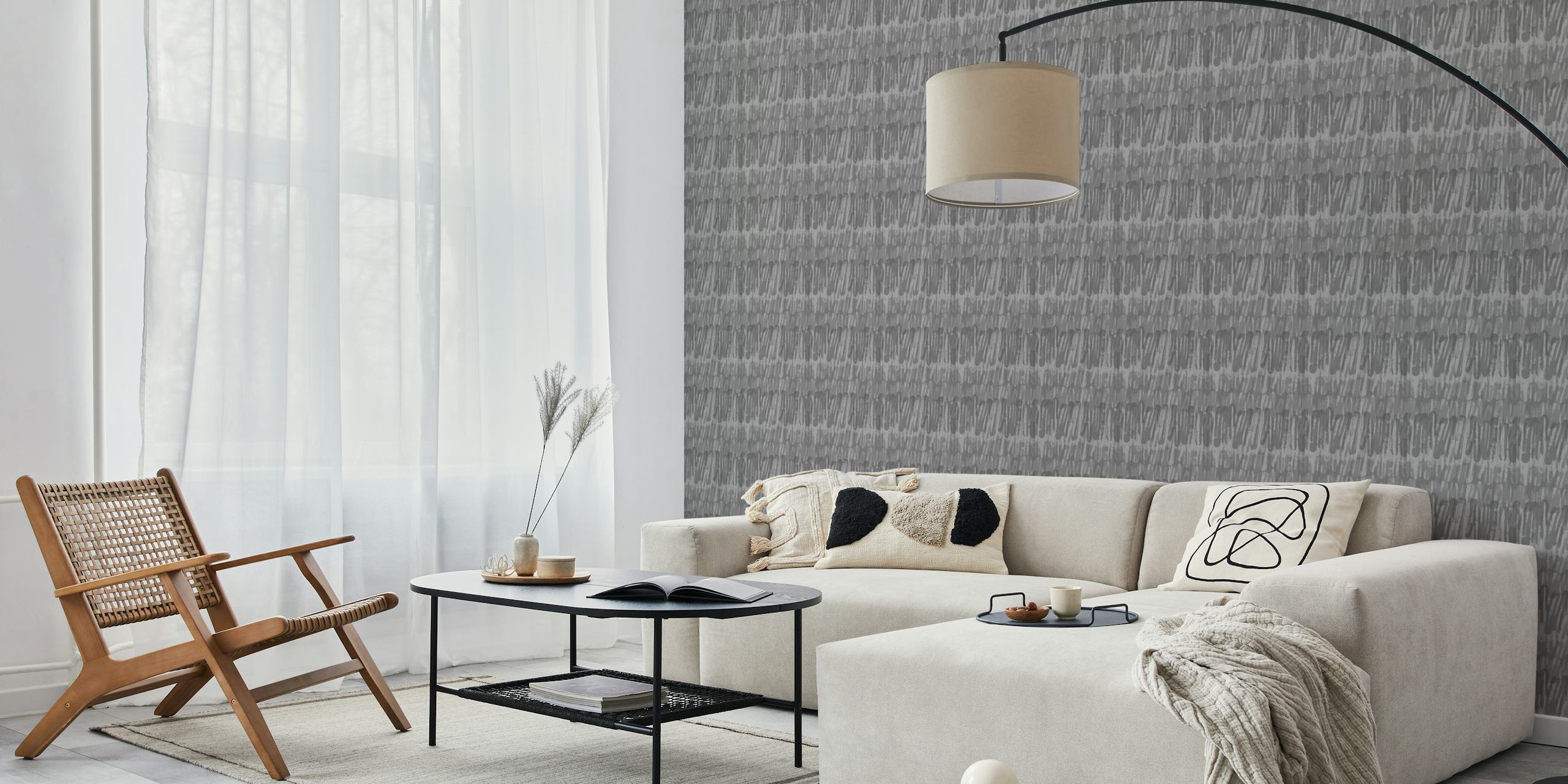Grey Spectrum Strokes wallpaper in a room