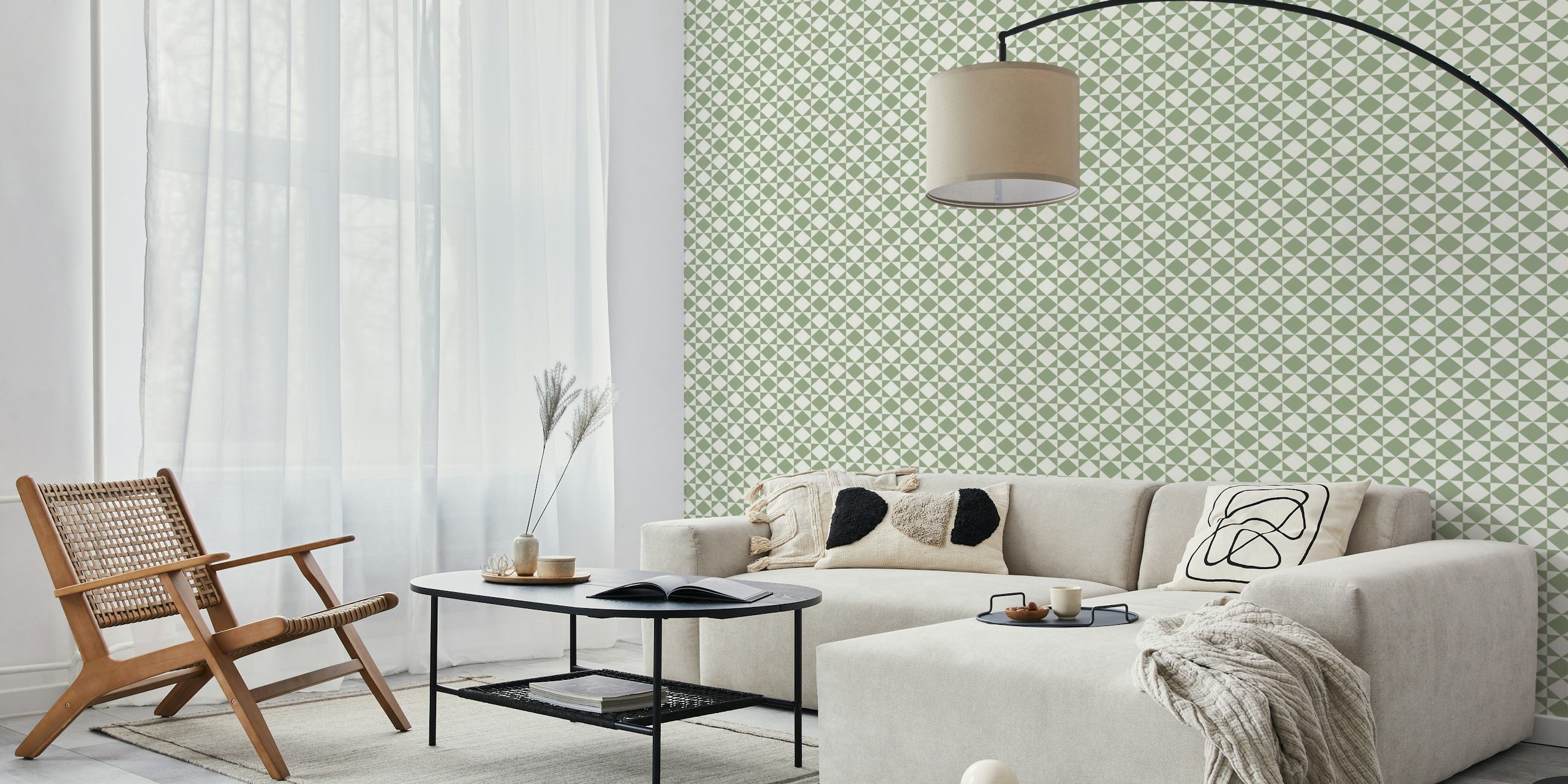 Diamond Checkerboard vihreä tapettisuunnittelu