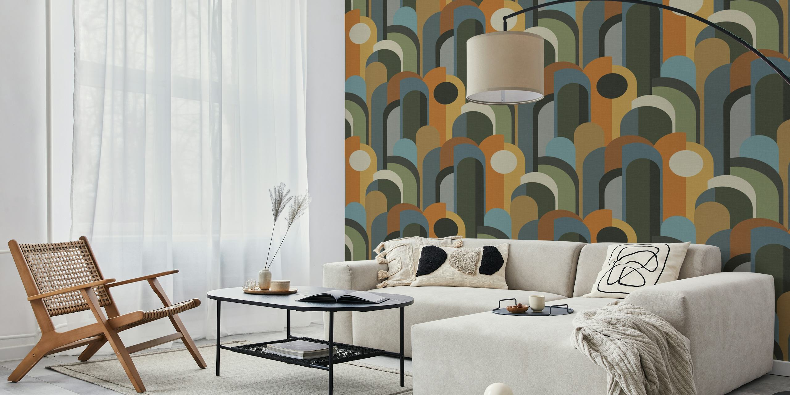 Abstract Geo Pattern tapetti huoneessa