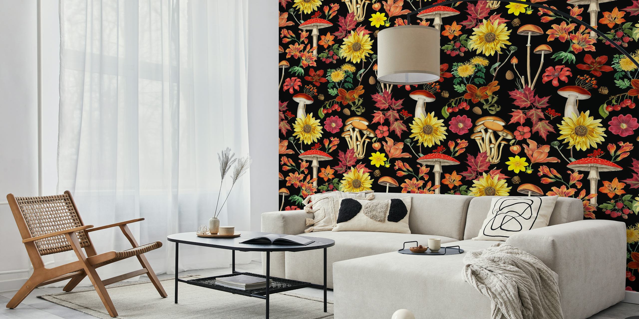Cozy woodland vibrant autumn vibes wallpaper