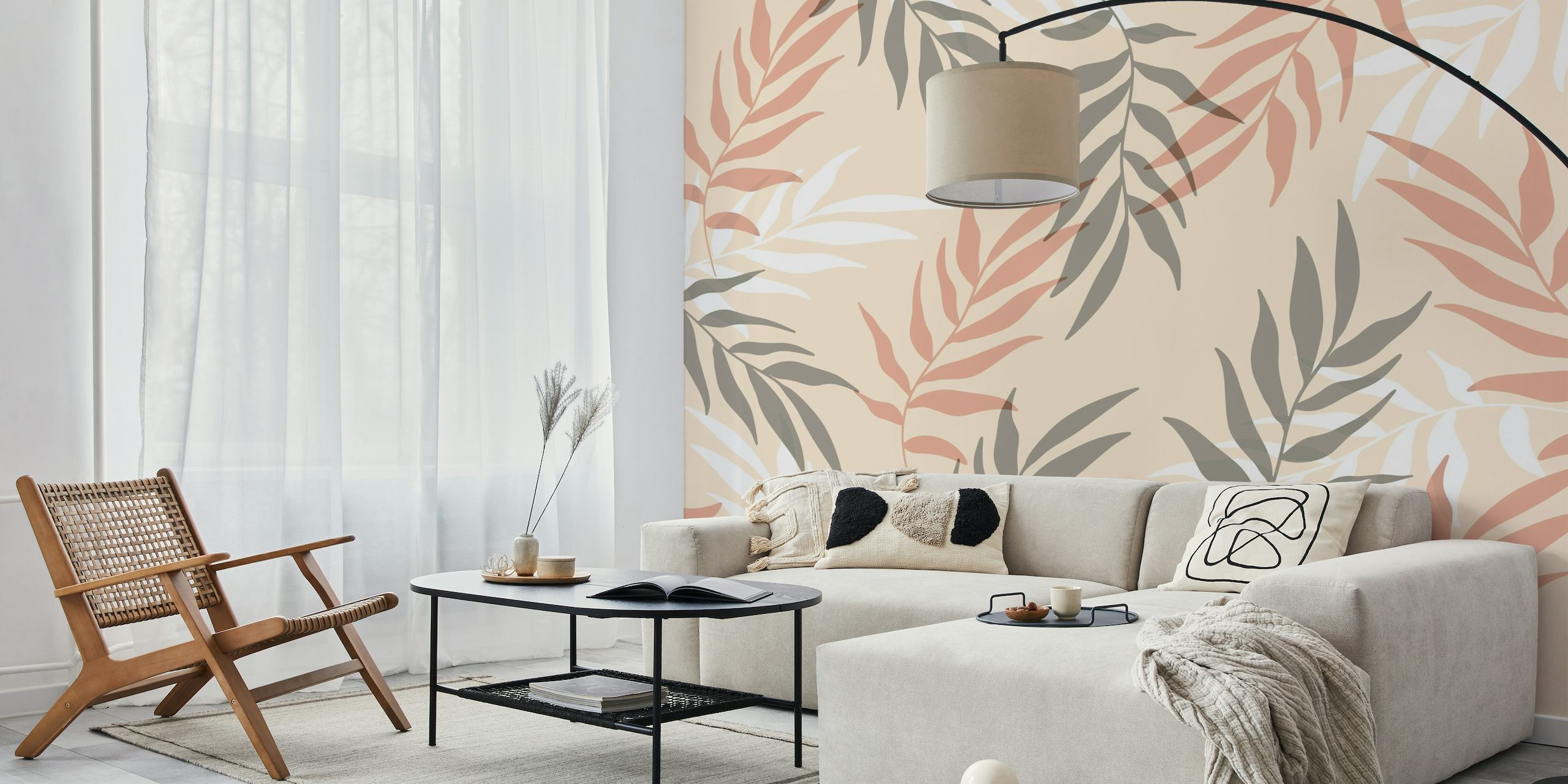 Modern Palm Leaves Pattern wallpaper