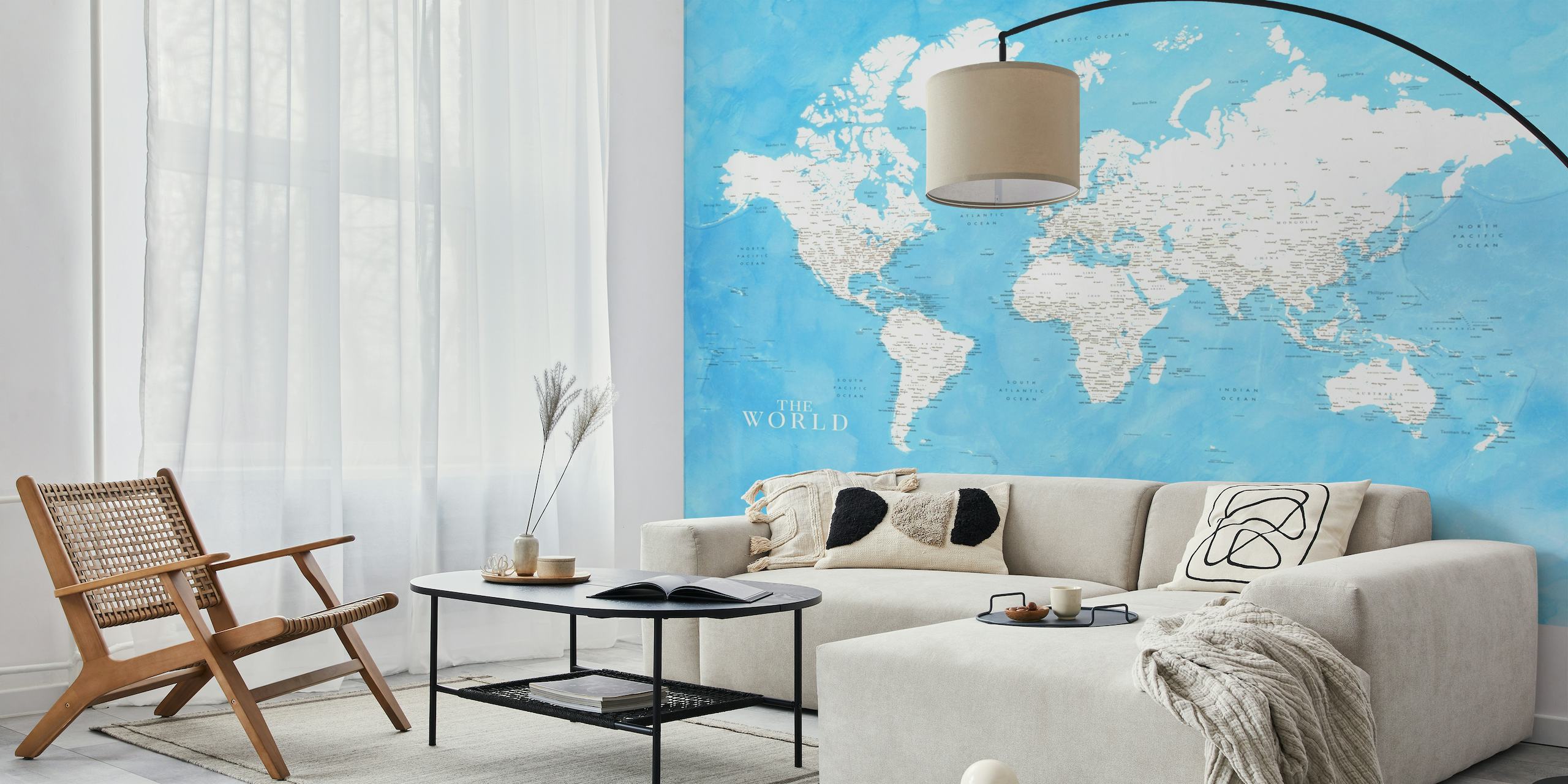 World map Naolin Antarctica papel pintado